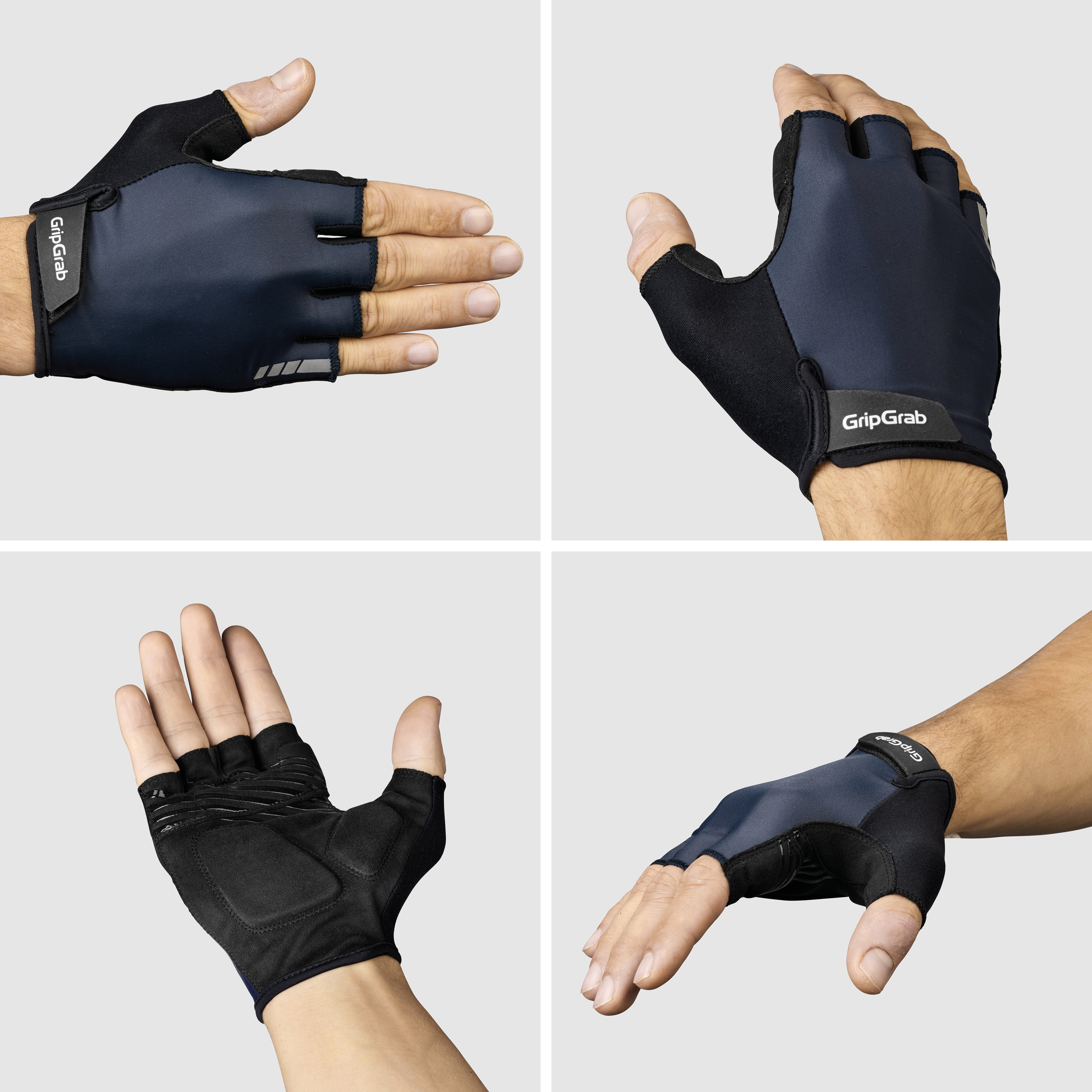 Beklædning - Cykelhandsker - GripGrab RIDE Polstret Kortfingret Sommerhandsker - Navy Blue