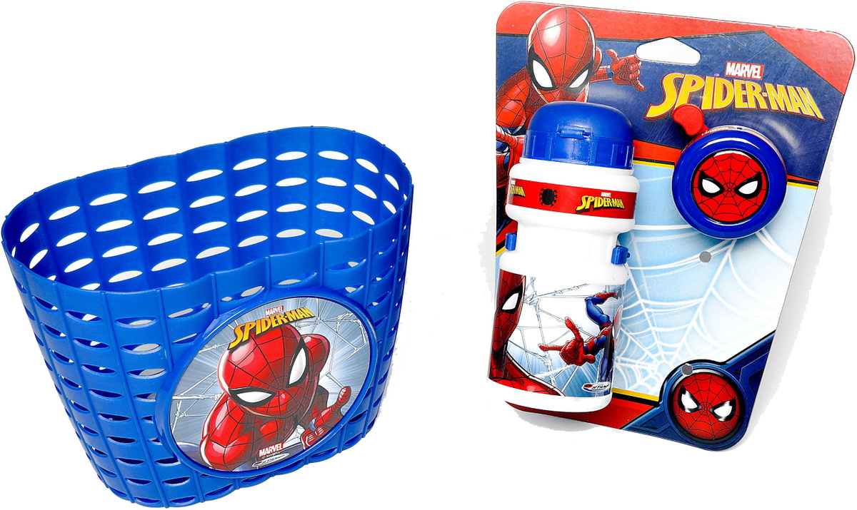 Marvel Spider-Man Kombipakke Kurv, Flaske og Klokke - Blå