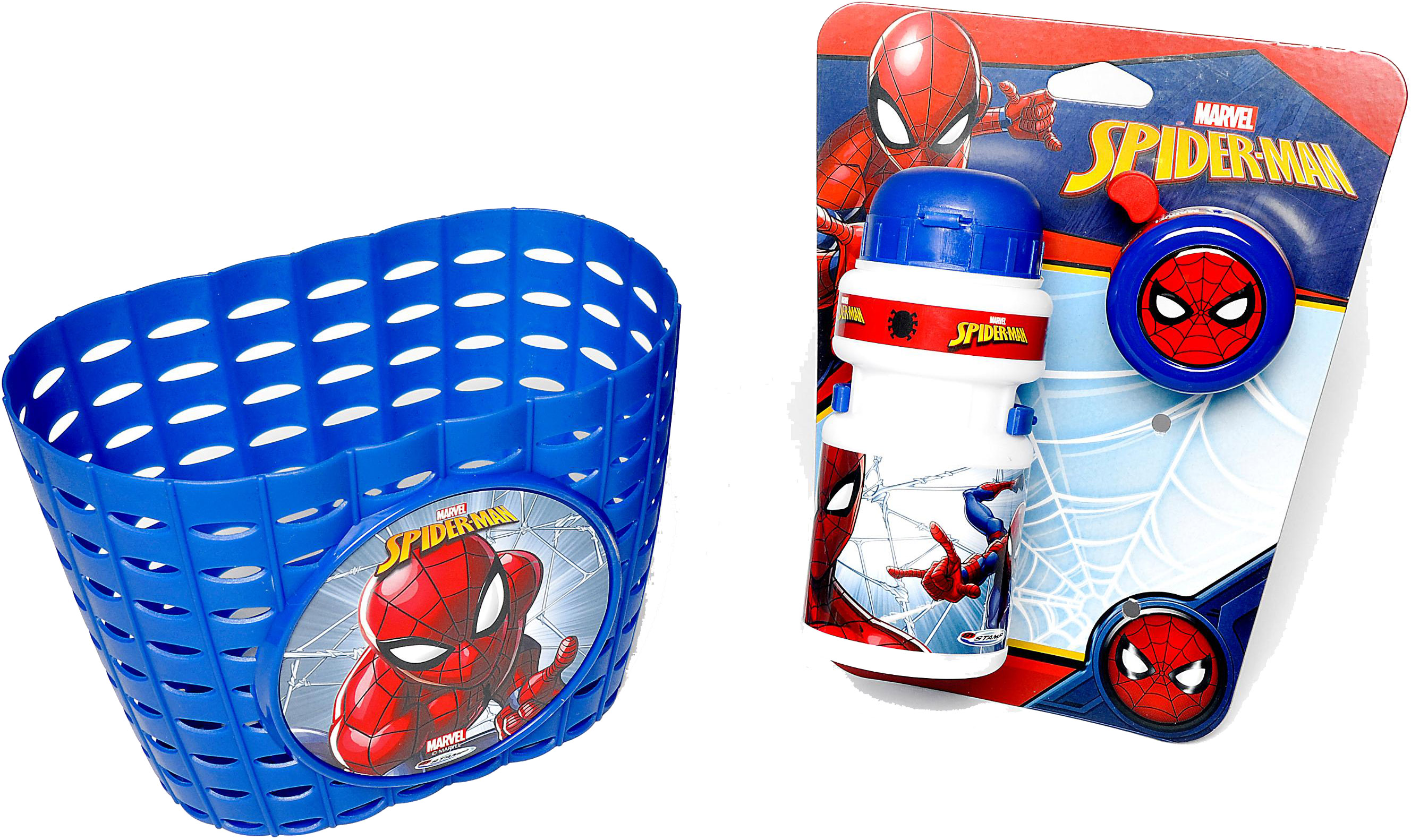 Marvel Spider-Man Kombipakke Kurv, Flaske og Klokke - Blå