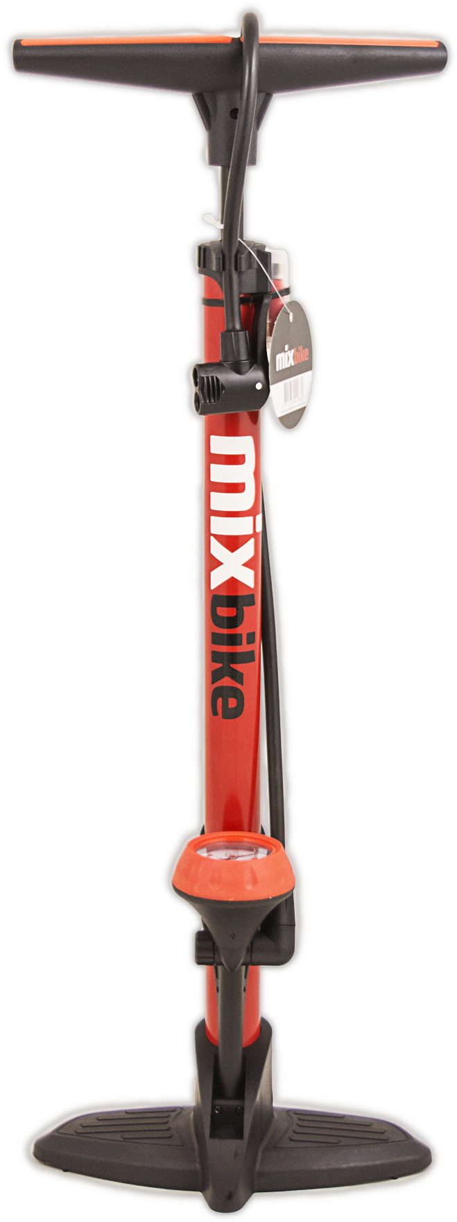 Mixbike Fodpumpe m. Manometer Stål - Rød