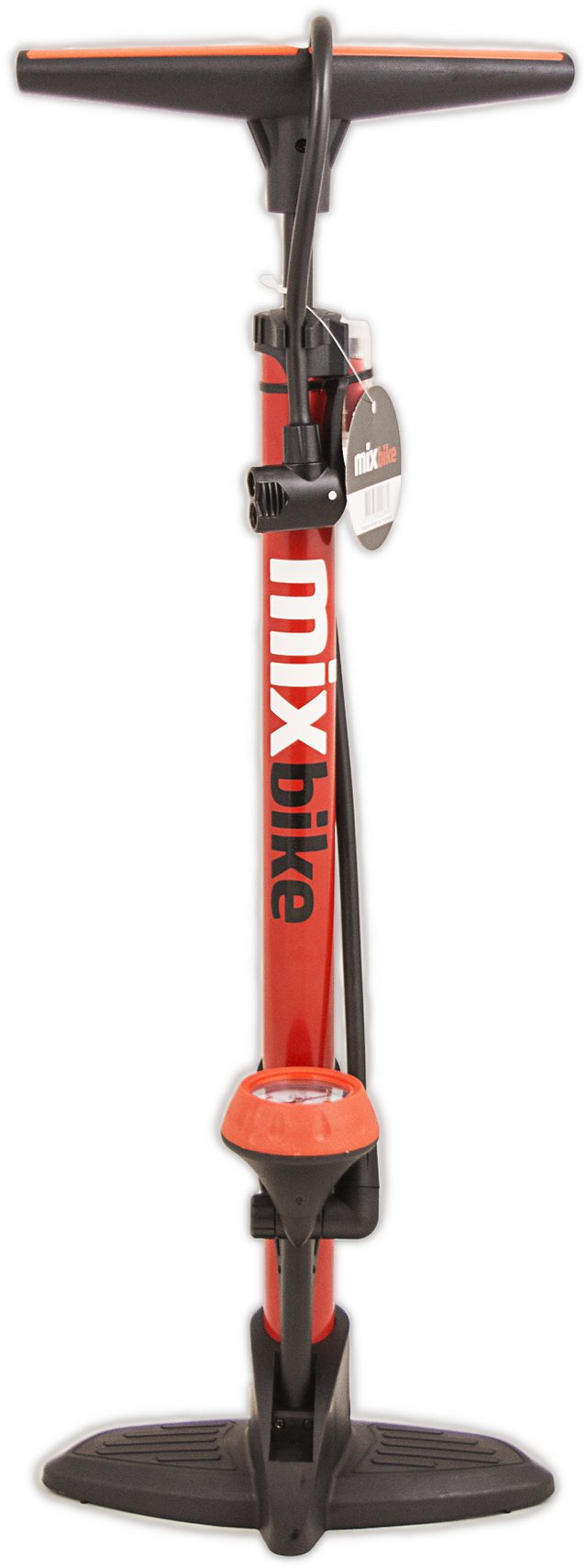 Mixbike Fodpumpe m. Manometer Stål - Rød