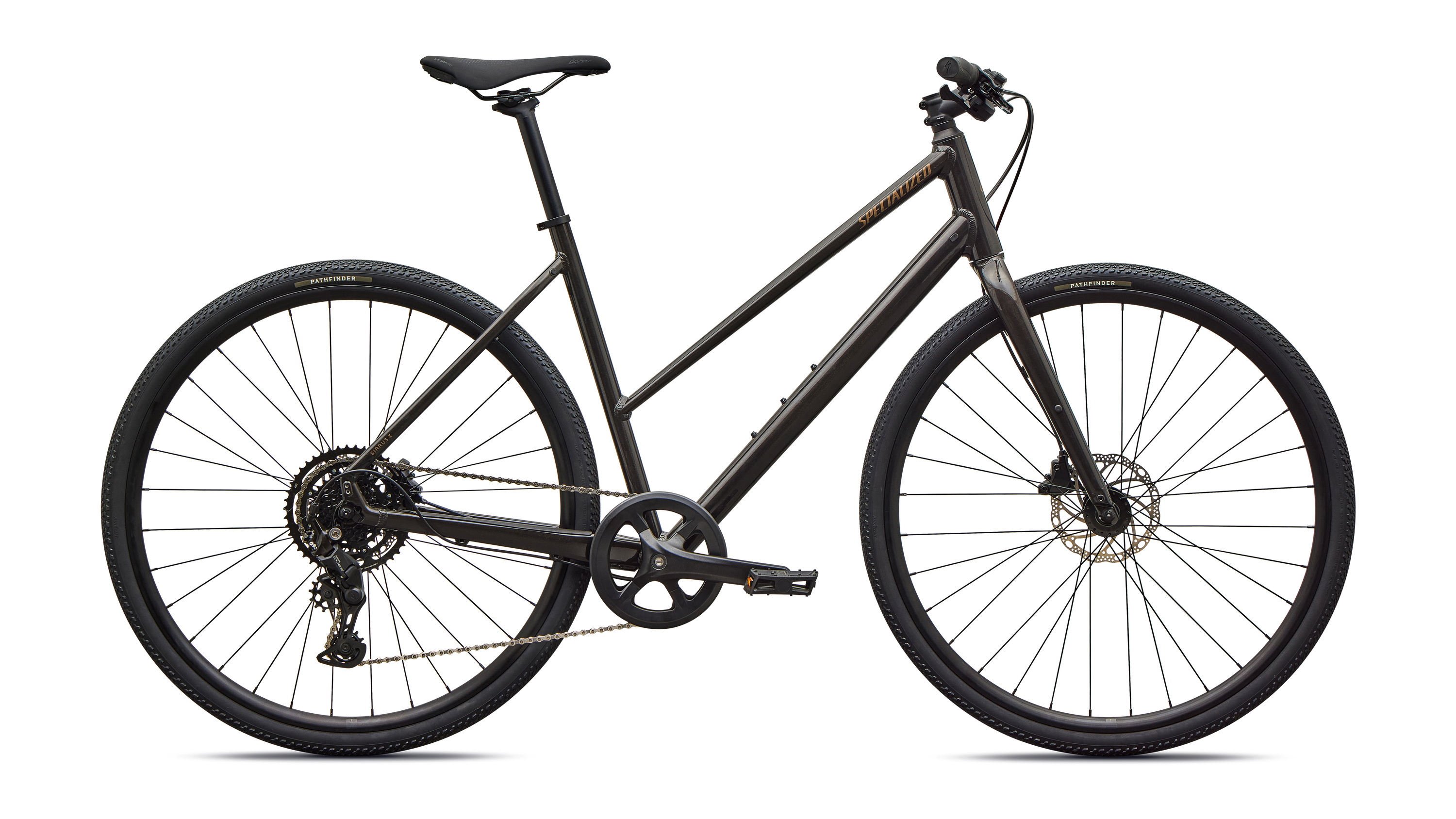 Cykler - Damecykler - Specialized Sirrus X 2.0 Step-Through 2027 - Gloss Metallic Obsidian / Burnt Gold