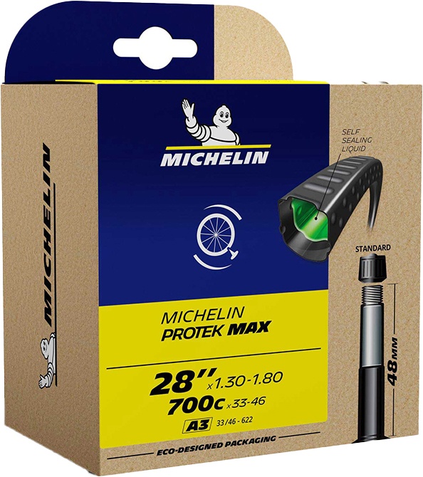 Reservedele - Cykelslanger - Michelin Protek Max Tube 700x33-46c - Schrader 48mm