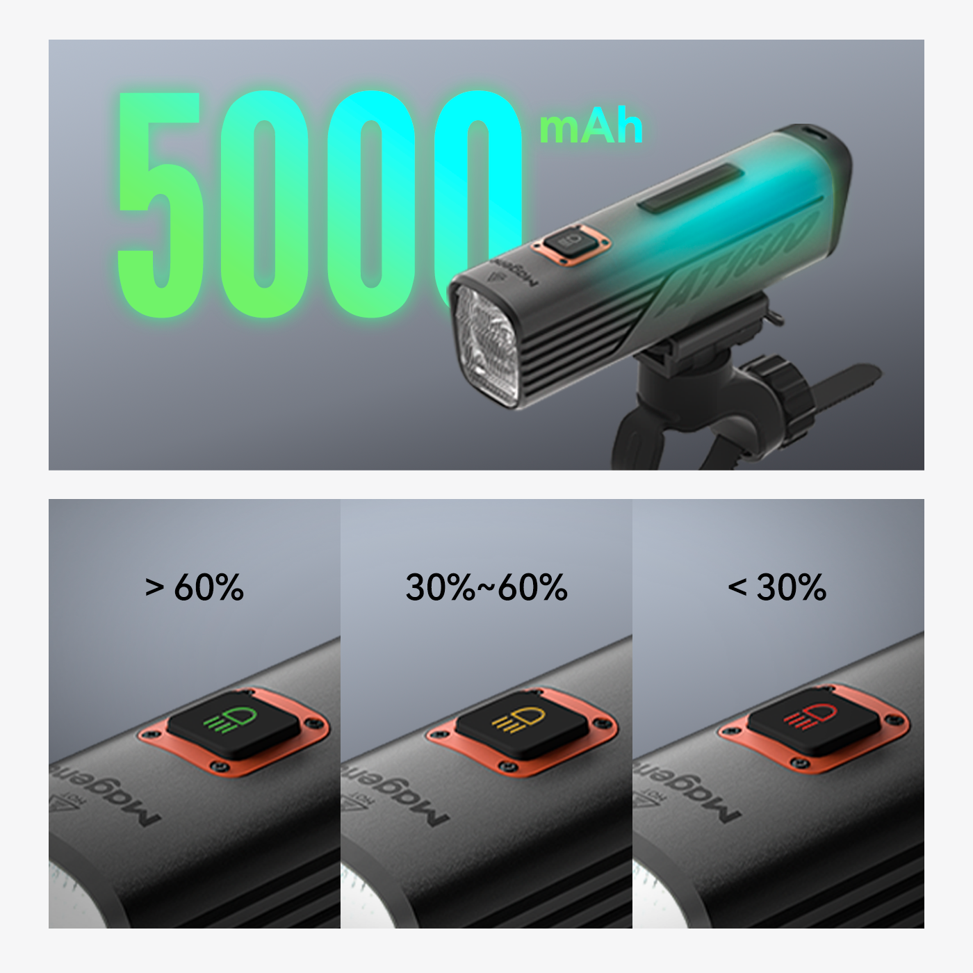 Tilbehør - Cykellygter - Magene Smart Forlygte AT1600
