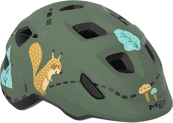 MET Helmet Hooray m. LED lys MIPS "Green Buckle" - Green Forest