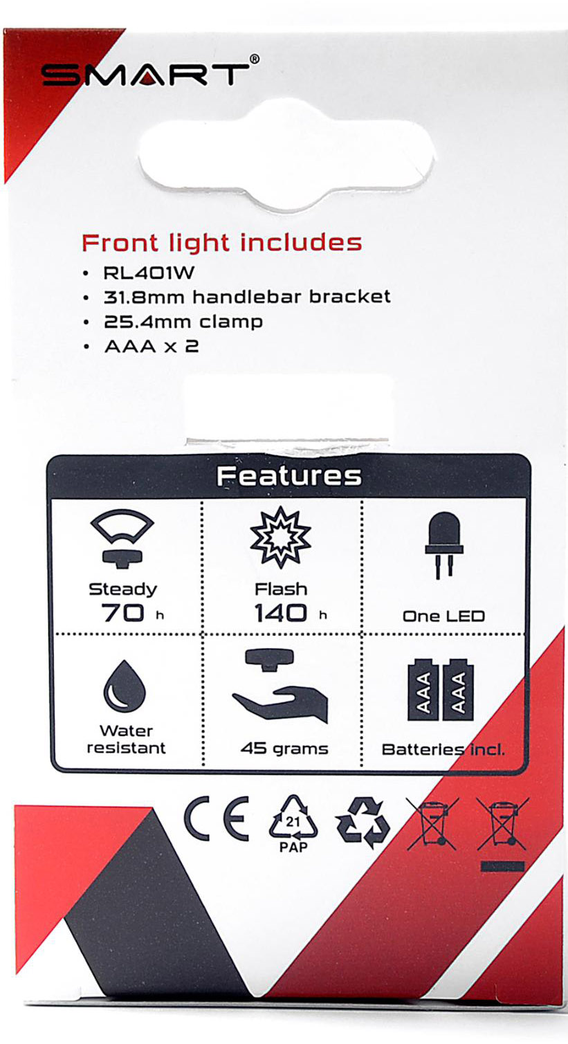 Tilbehør - Cykellygter - Smart E-line Forlygte Diode m. blink