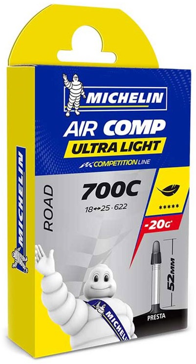 Reservedele - Cykelslanger - Michelin AirComp Ultra Light 700x18/25c Presta 52mm
