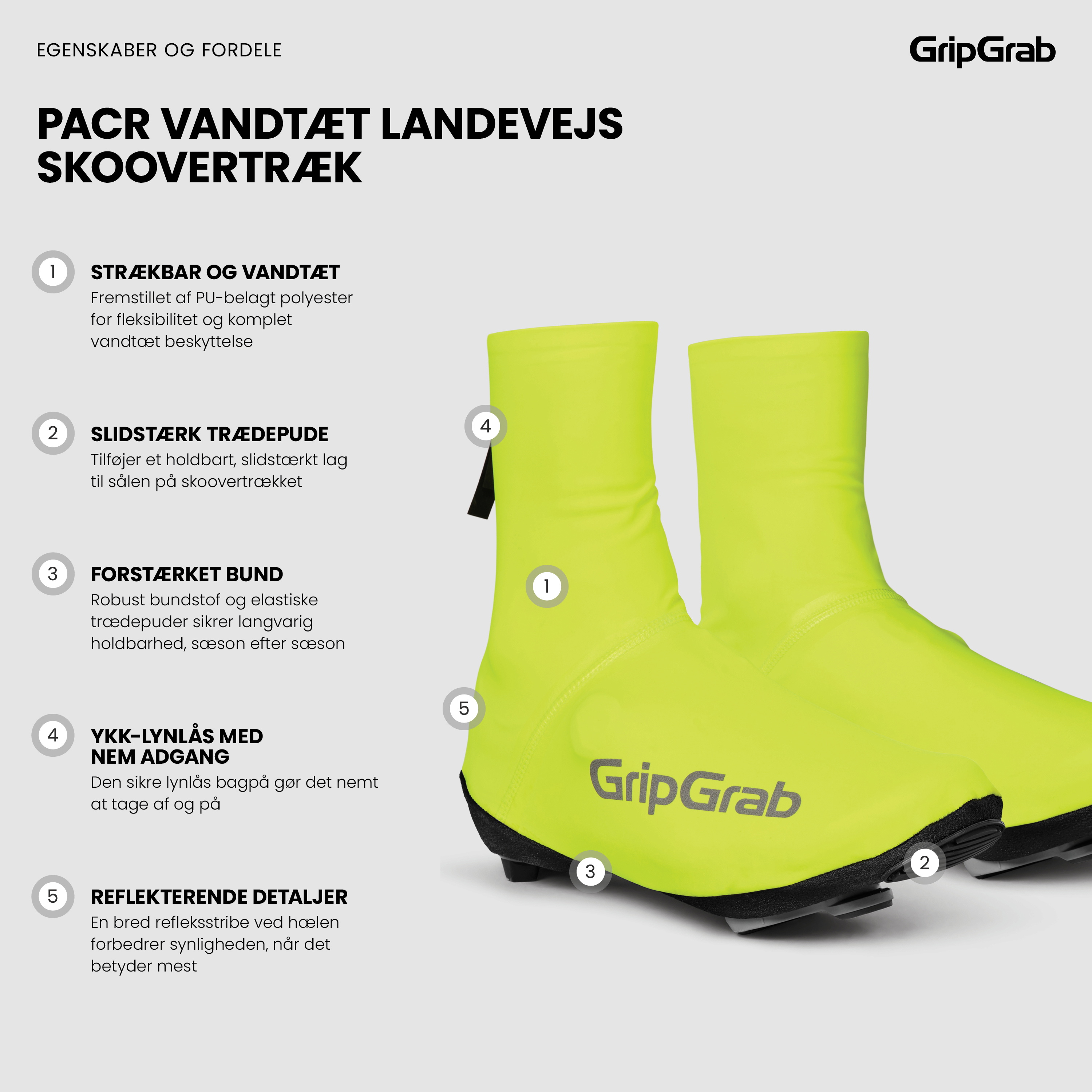 Beklædning - Skoovertræk - GripGrab PACR Vandtæt Landevejs Skoovertræk - Yellow Hi-Vis