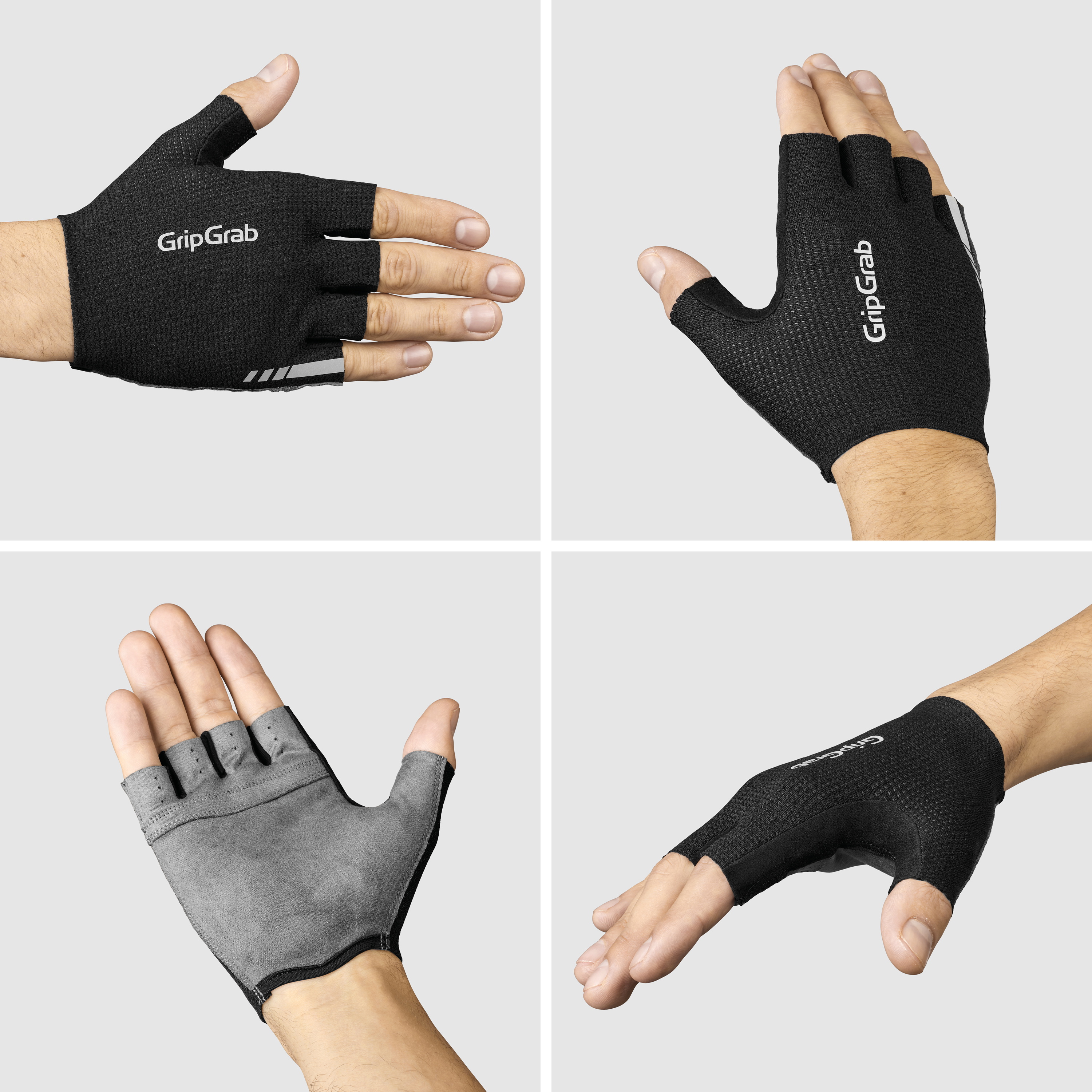 Beklædning - Cykelhandsker - GripGrab PACR InsideGrip™ Kortfingret Sommerhandsker - Black