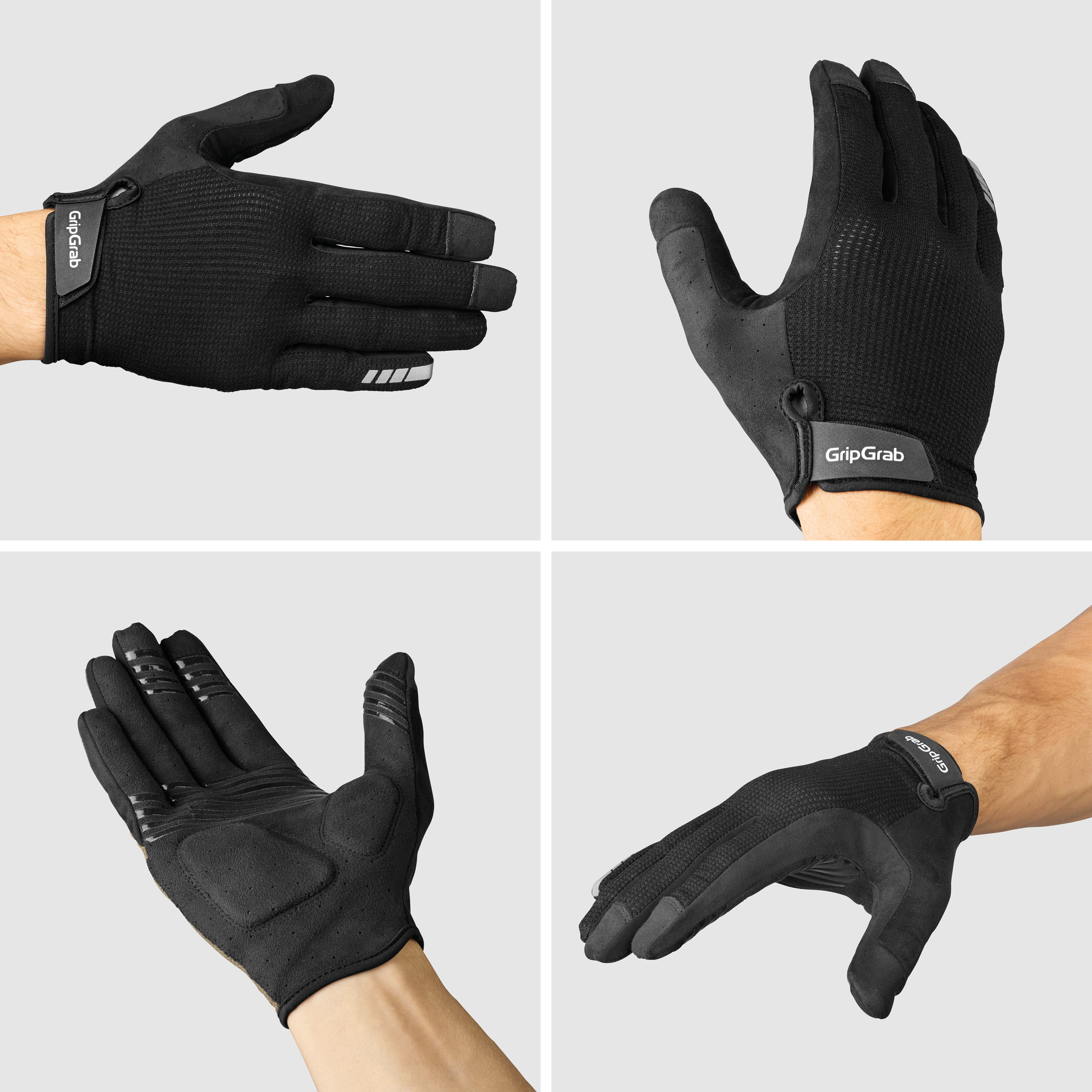 Beklædning - Cykelhandsker - GripGrab EXPLR Polstret Langfingret Sommerhandsker - Black