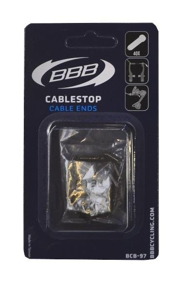 Reservedele - Kabler & wire - BBB Kabelstoppere/Endenippler til wirekabler, 40 stk. sort