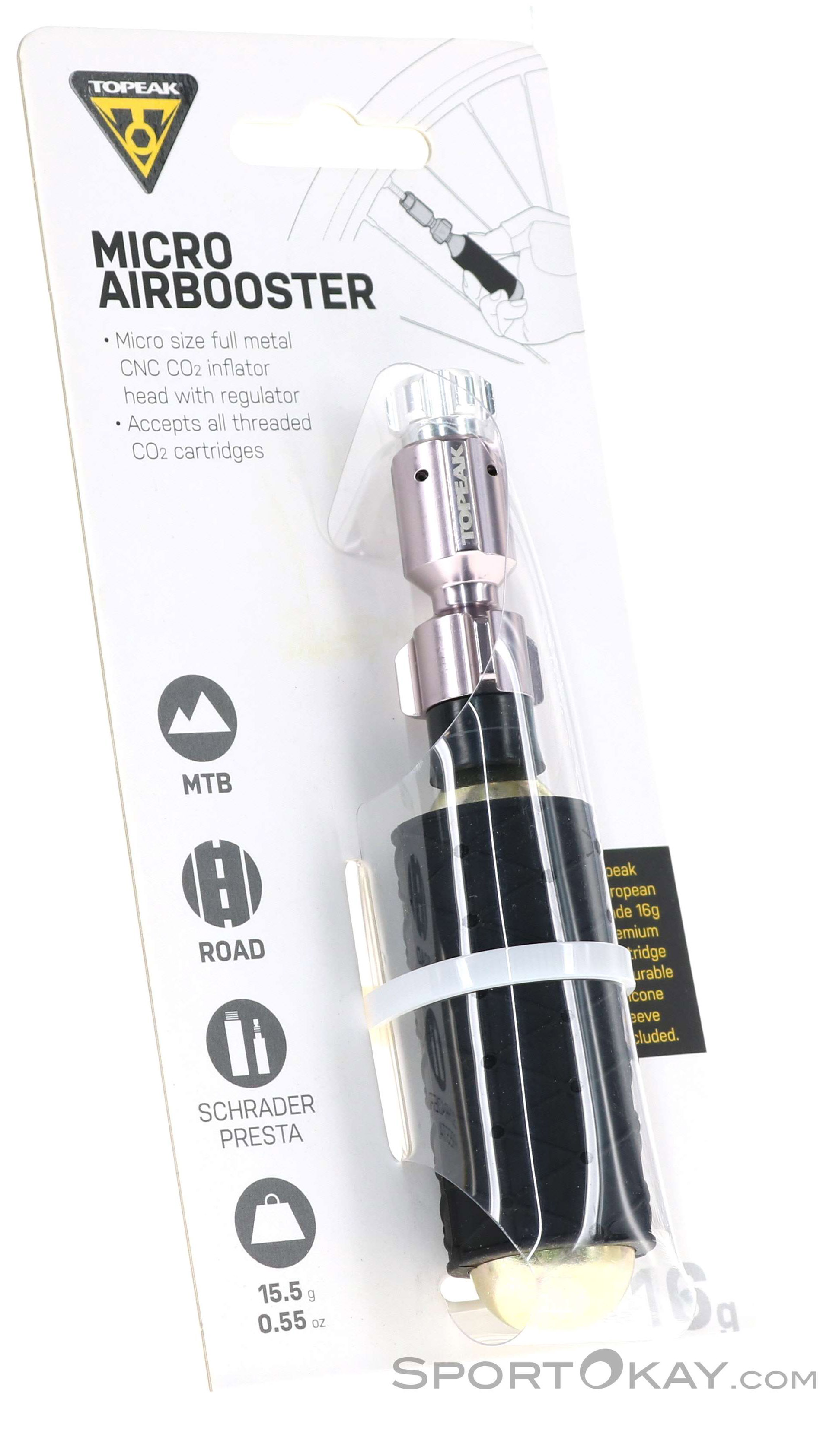 Topeak Micro AirBooster CO2 Pumpe 16g Topeak Micro AirBooster CO2 Pumpe 16g