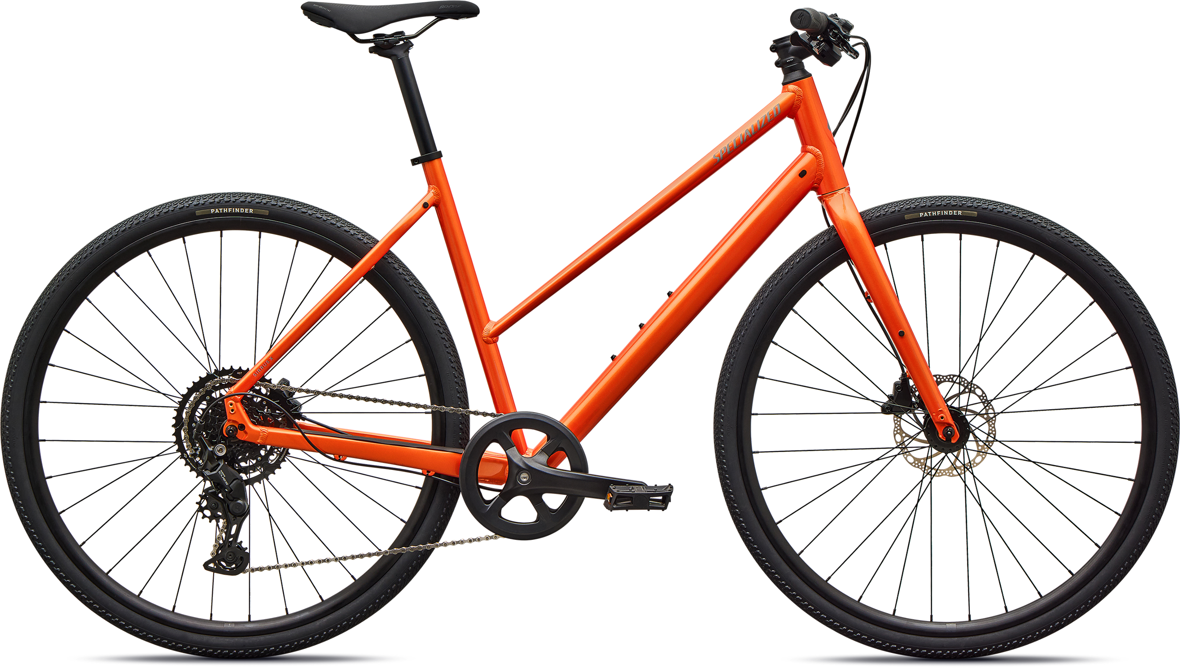 Specialized Sirrus X 2.0 Step-Through 2027 - Gloss Tangerine / Shadow Silver