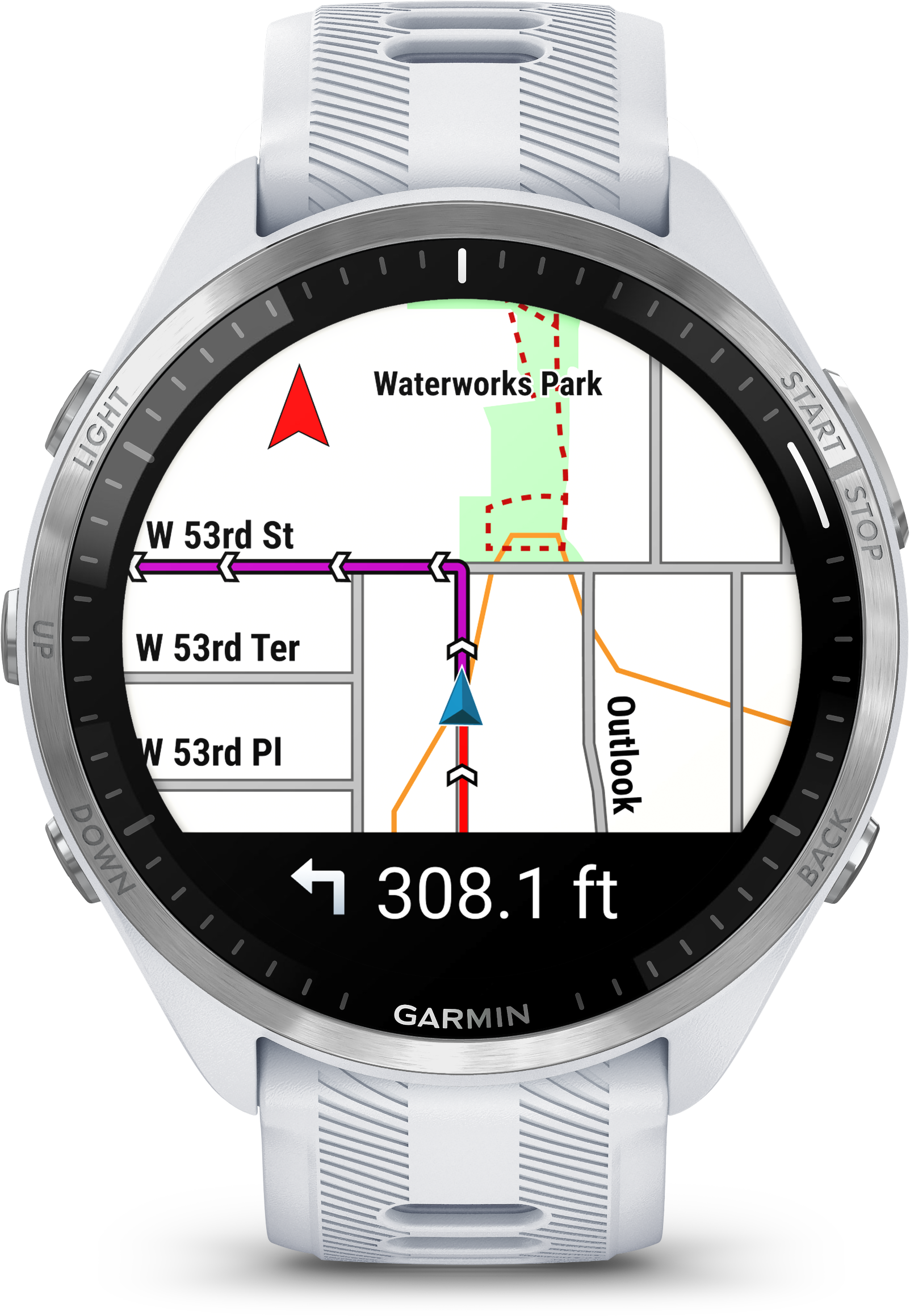 Brands - Garmin - Garmin Forerunner 965 - Titanium - Whitestone/Powder