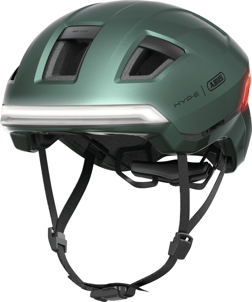 Beklædning - Cykelhjelme - Abus Hyp-E m. LED Lys - Jungle Green