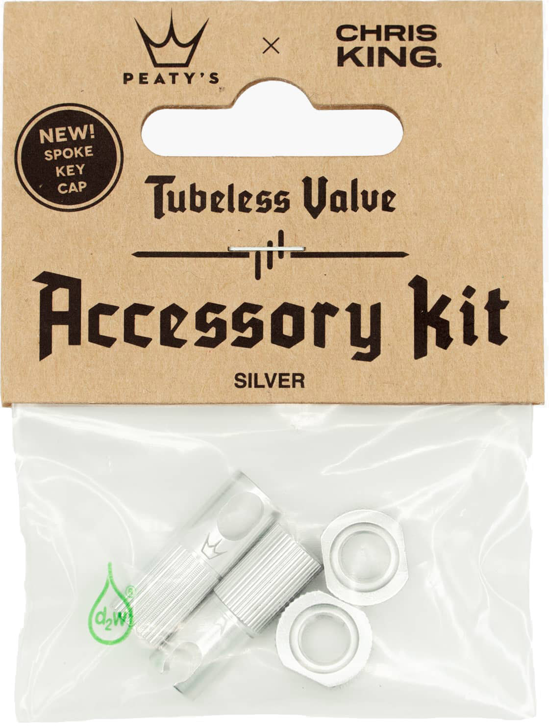 Peaty' Chrisking Tubeless Valves Kit Silver