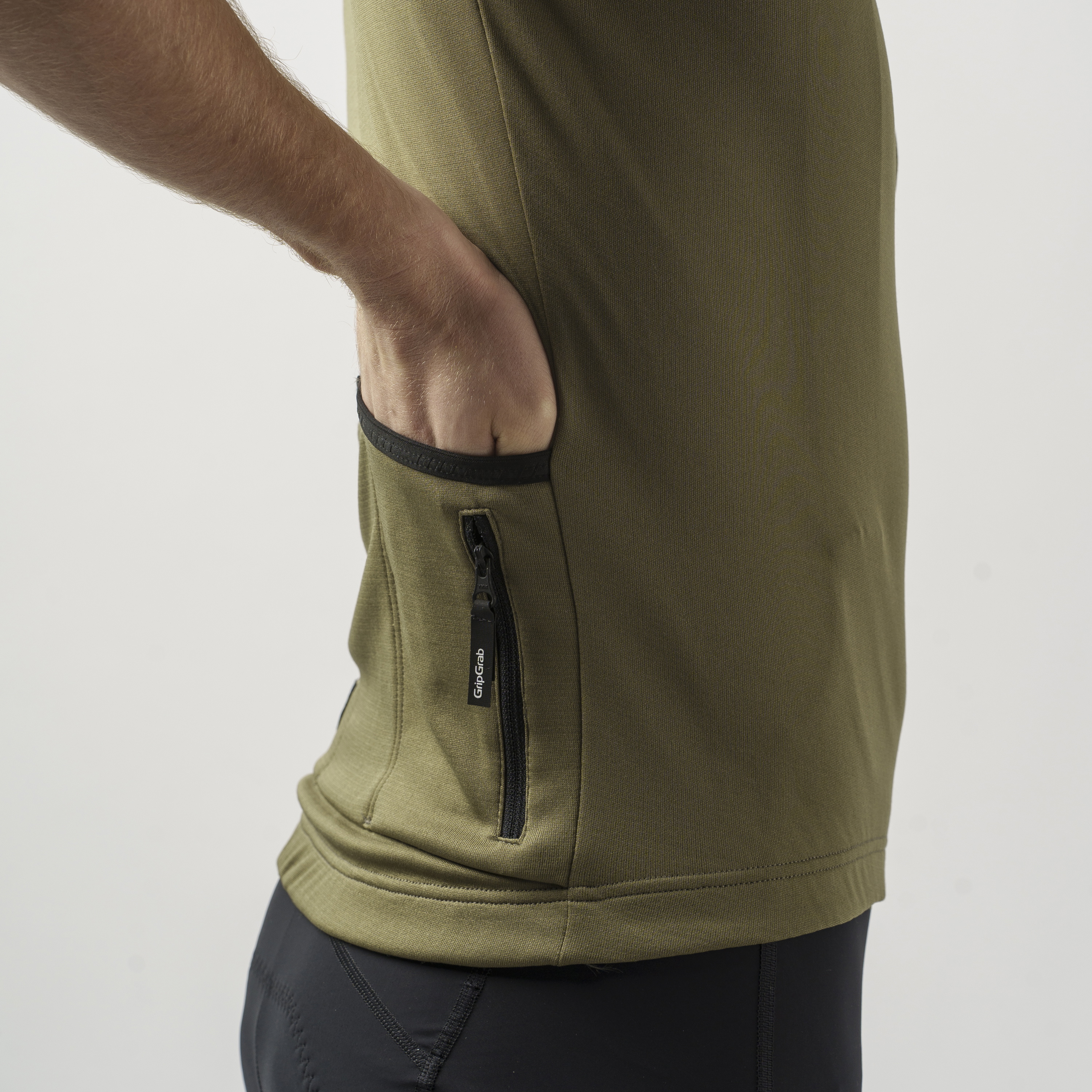 Beklædning - Cykeltrøjer - GripGrab Kortærmet Gravelin Merinotech Cykeltrøje - Olive Green