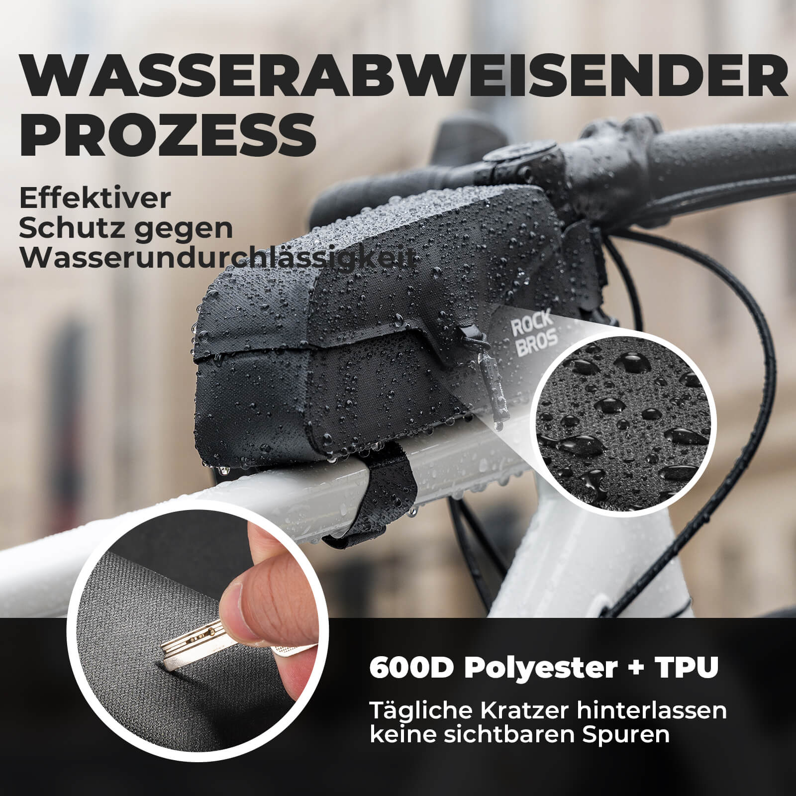 Tilbehør - Cykeltasker - RockBros Magnetisk Overrørstaske - Black