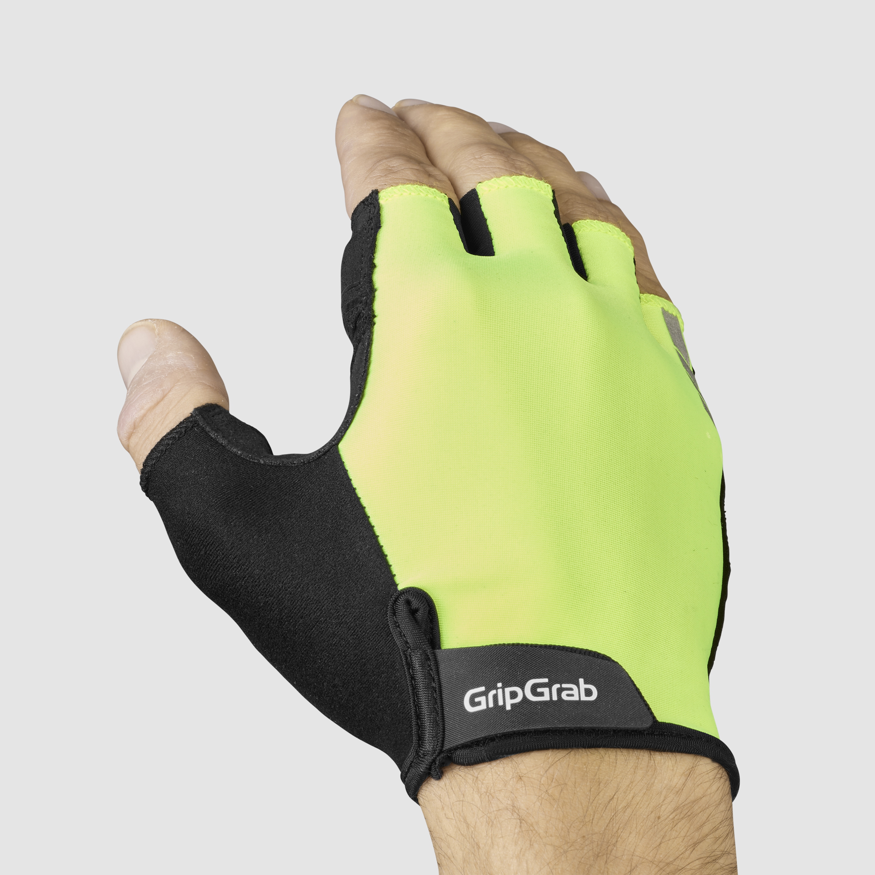 Beklædning - Cykelhandsker - GripGrab RIDE Polstret Kortfingret Sommerhandsker - Yellow Hi-Vis