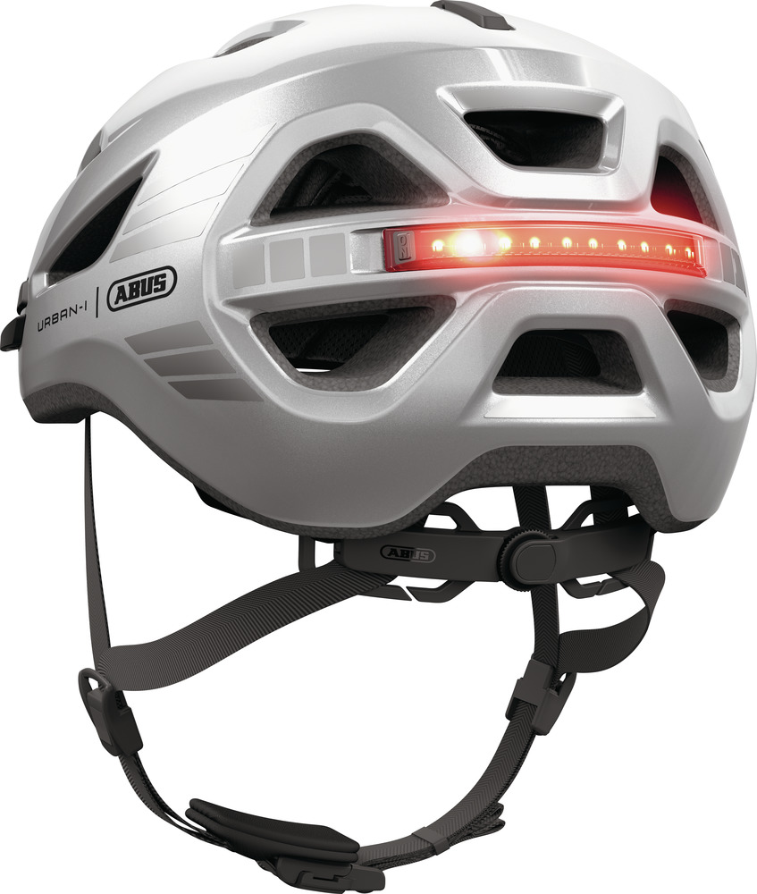 Beklædning - Cykelhjelme - Abus Hjelm Urban-I 4.0 m. LED - Signal Silver