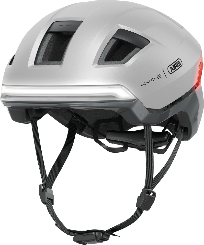 Beklædning - Cykelhjelme - Abus Hyp-E m. LED Lys - Gleam Silver