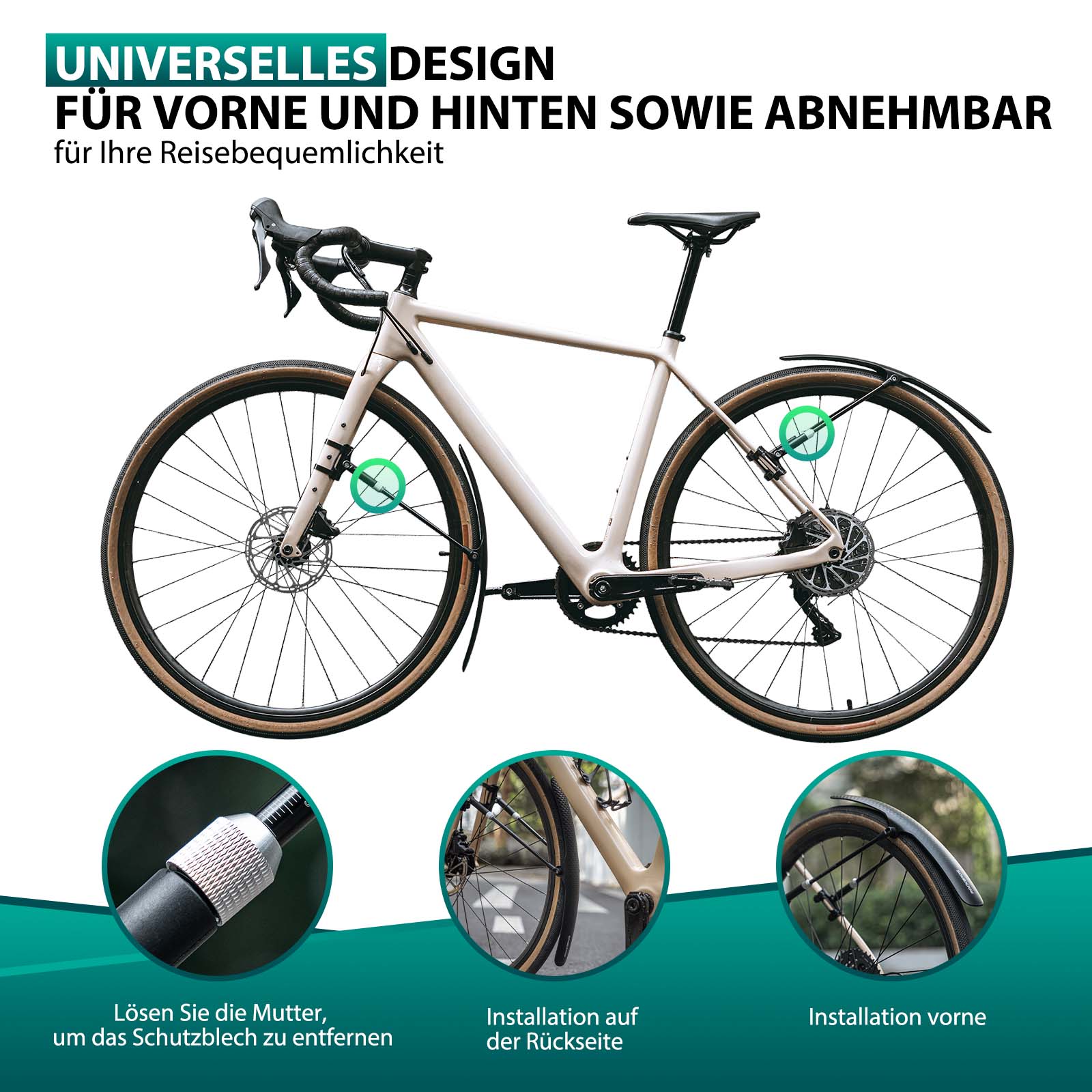 Tilbehør - Cykelskærme - RockBros Skærmsæt Racer 27.5" Quick Release - 1 stk.