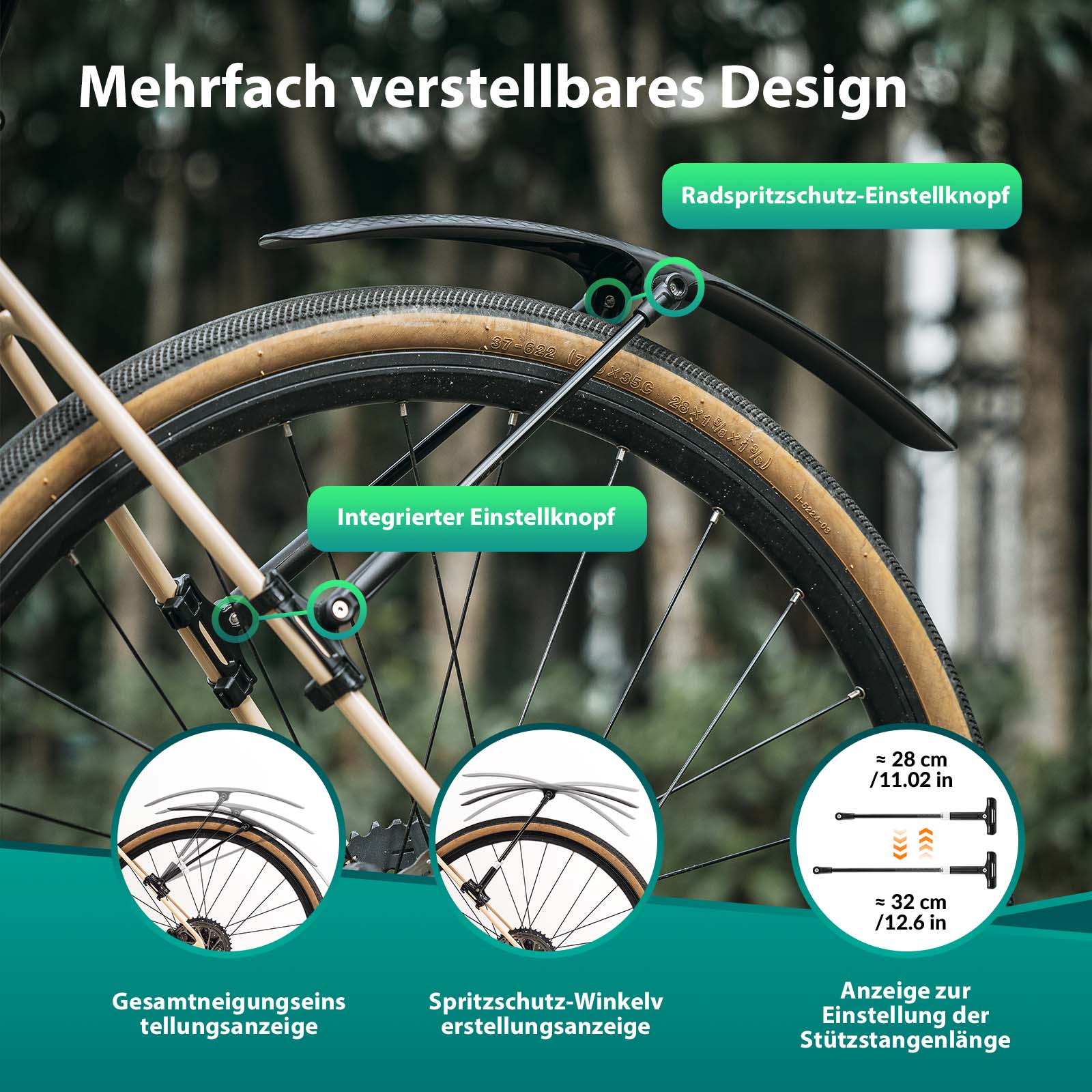 Tilbehør - Cykelskærme - RockBros Skærmsæt Racer 27.5" Quick Release - 1 stk.
