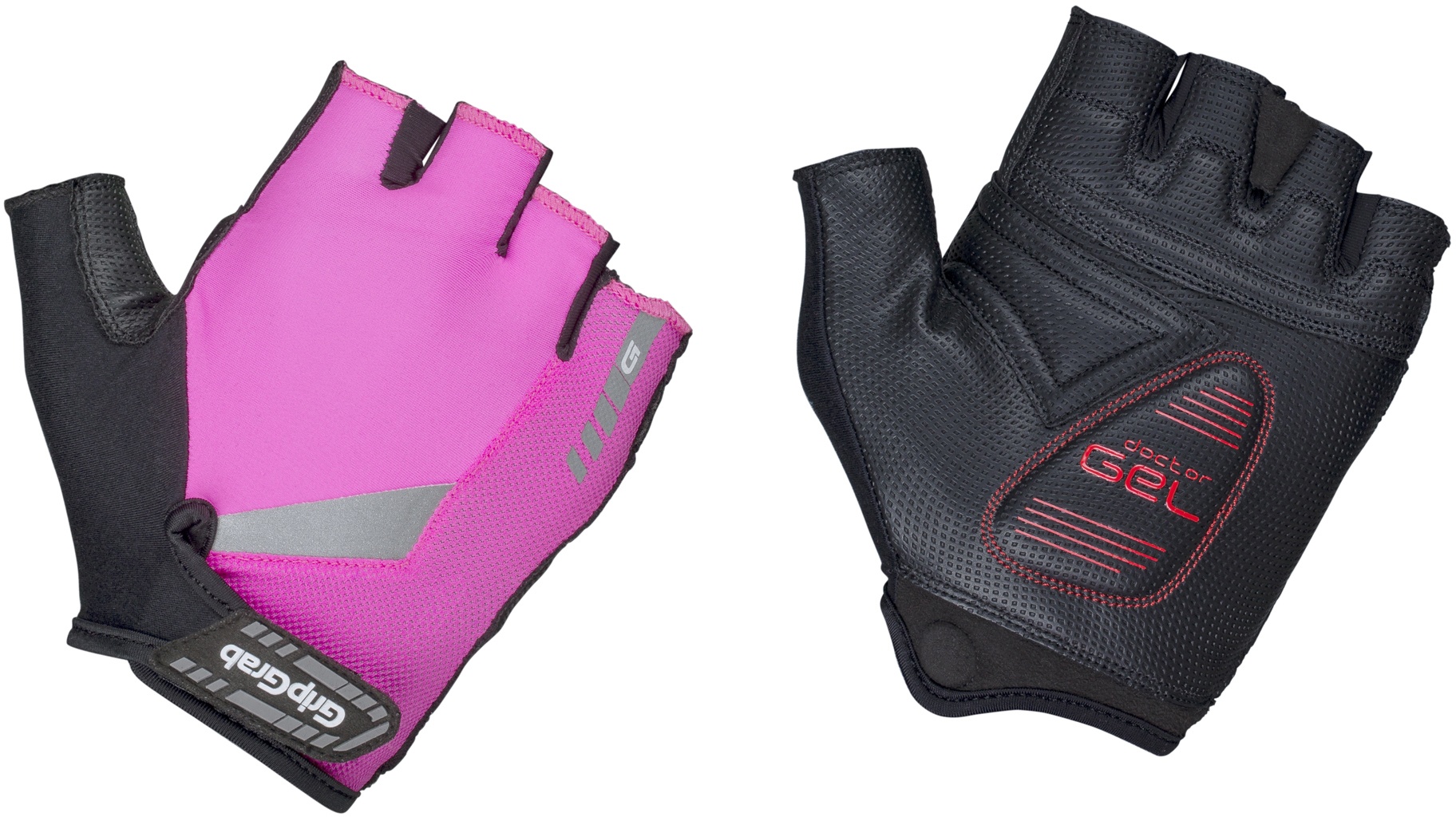 Beklædning - Cykelhandsker - ProGel Hi-Vis Polstret Kortfingret handsker - Hi-Vis Pink