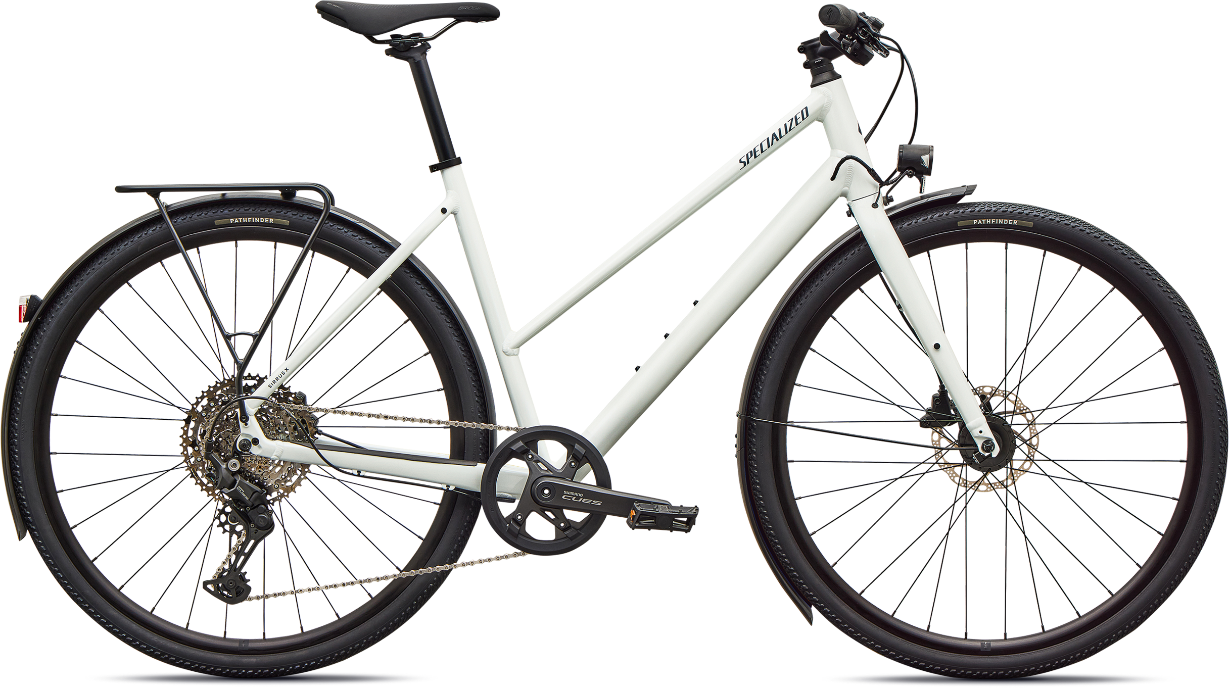 Specialized Sirrus X 3.0 Step-Through EQ 2027 - Gloss Metallic White Silver / Metallic Deep