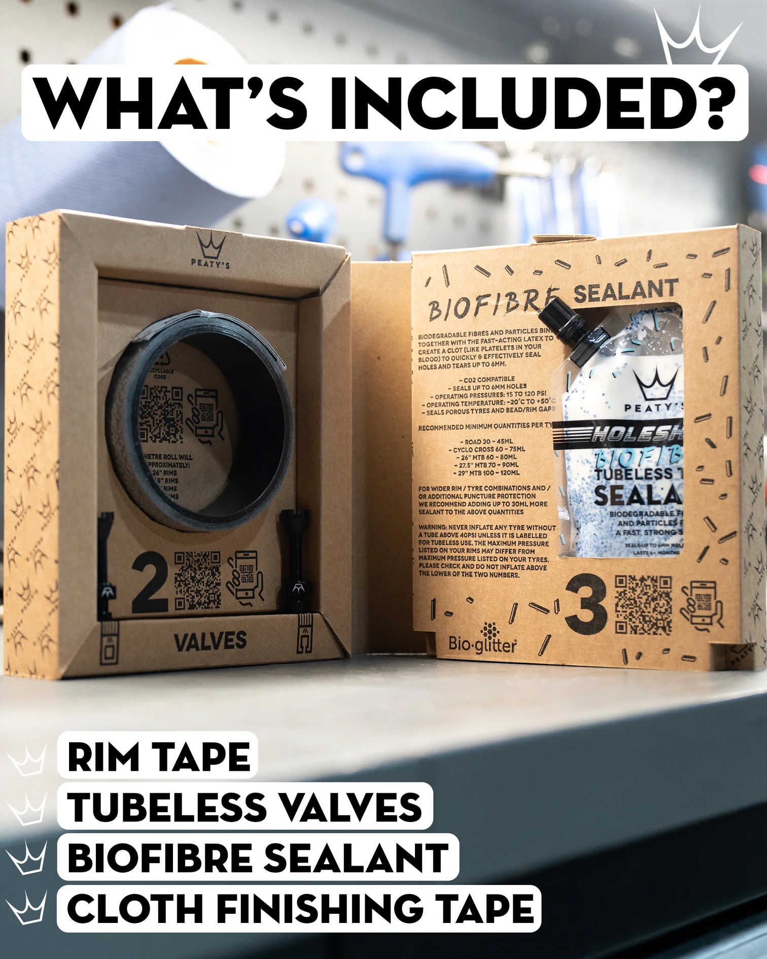 Reservedele - Tubeless - Peaty's Holeshot Tubeless Kit 30mm Enduro/DH
