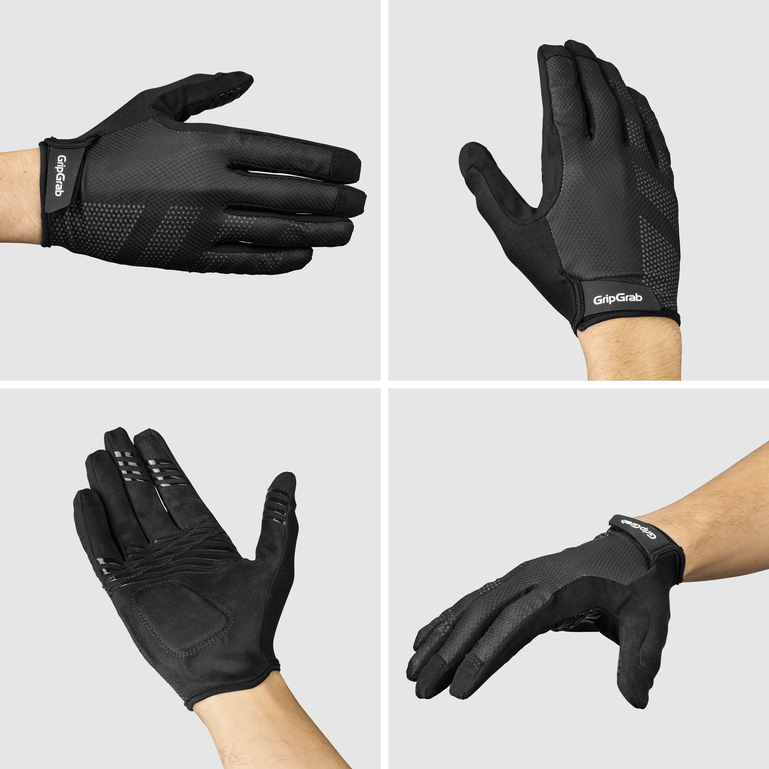Beklædning - Cykelhandsker - GripGrab RIDE Lite Langfingret Sommerhandsker - Black