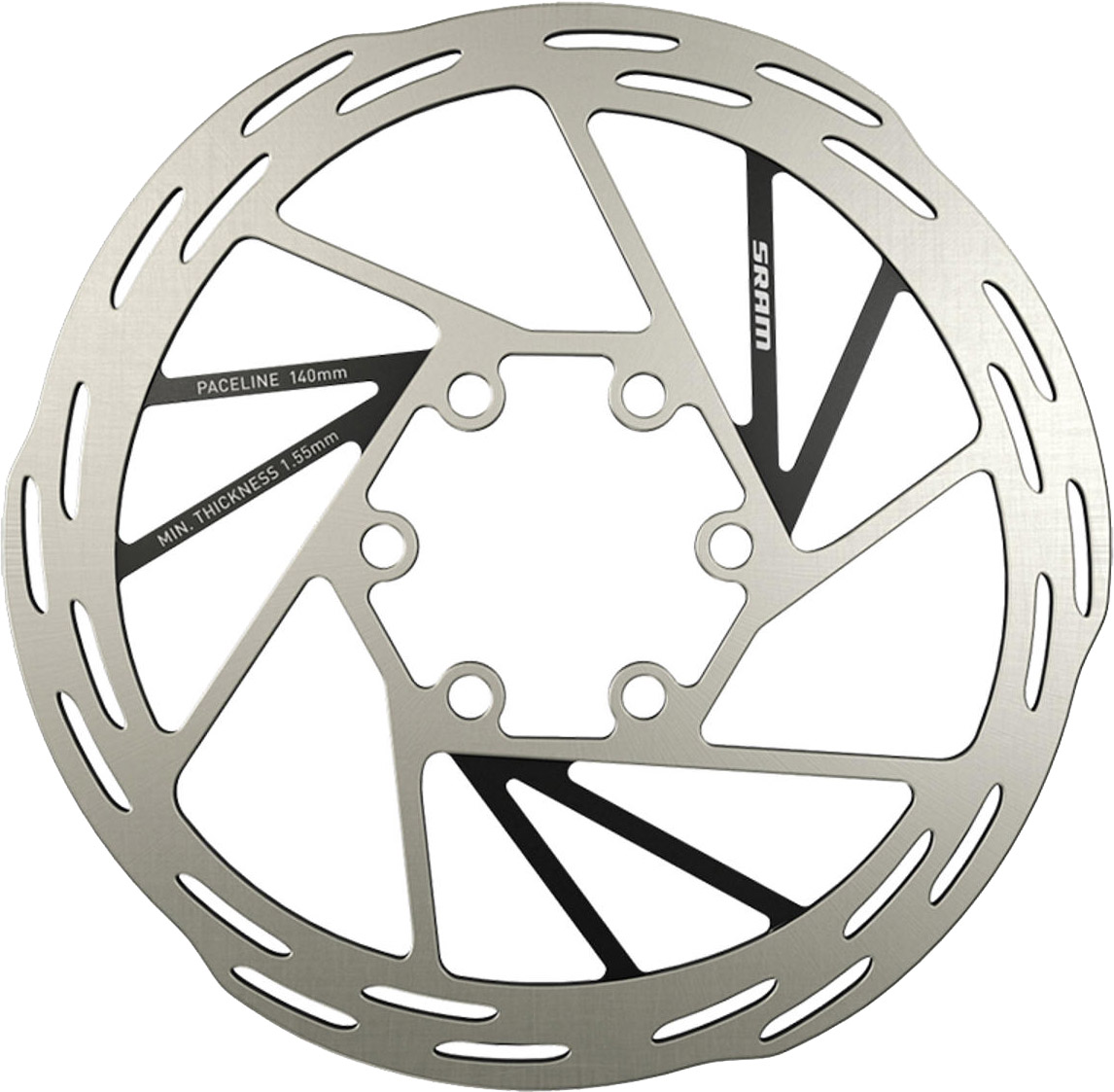 SRAM Paceline Bremseskive 6-bolt 140mm Landevej Sølv/Sort