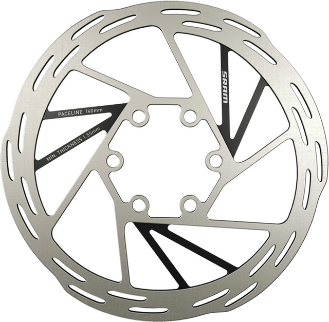 SRAM Paceline Bremseskive 6-bolt 140mm Landevej Sølv/Sort