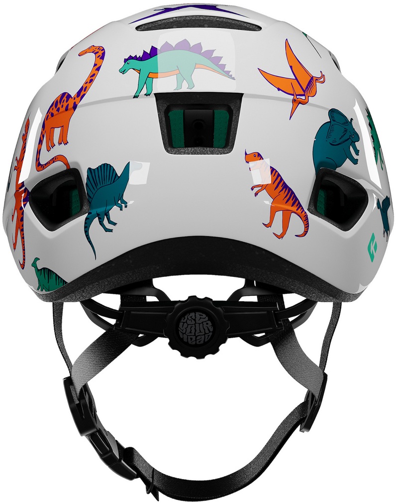 Beklædning - Cykelhjelme - Lazer Pnut 2.0 Kineticore "Green Buckle" Turnfit cykelhjelm - Dinosaurs