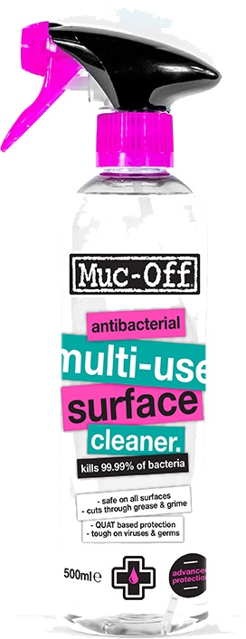 Se Muc-Off Antibacterial Multi Use Surface Cleaner - Desinfektionsmiddel - 500 ml hos Cykelexperten.dk