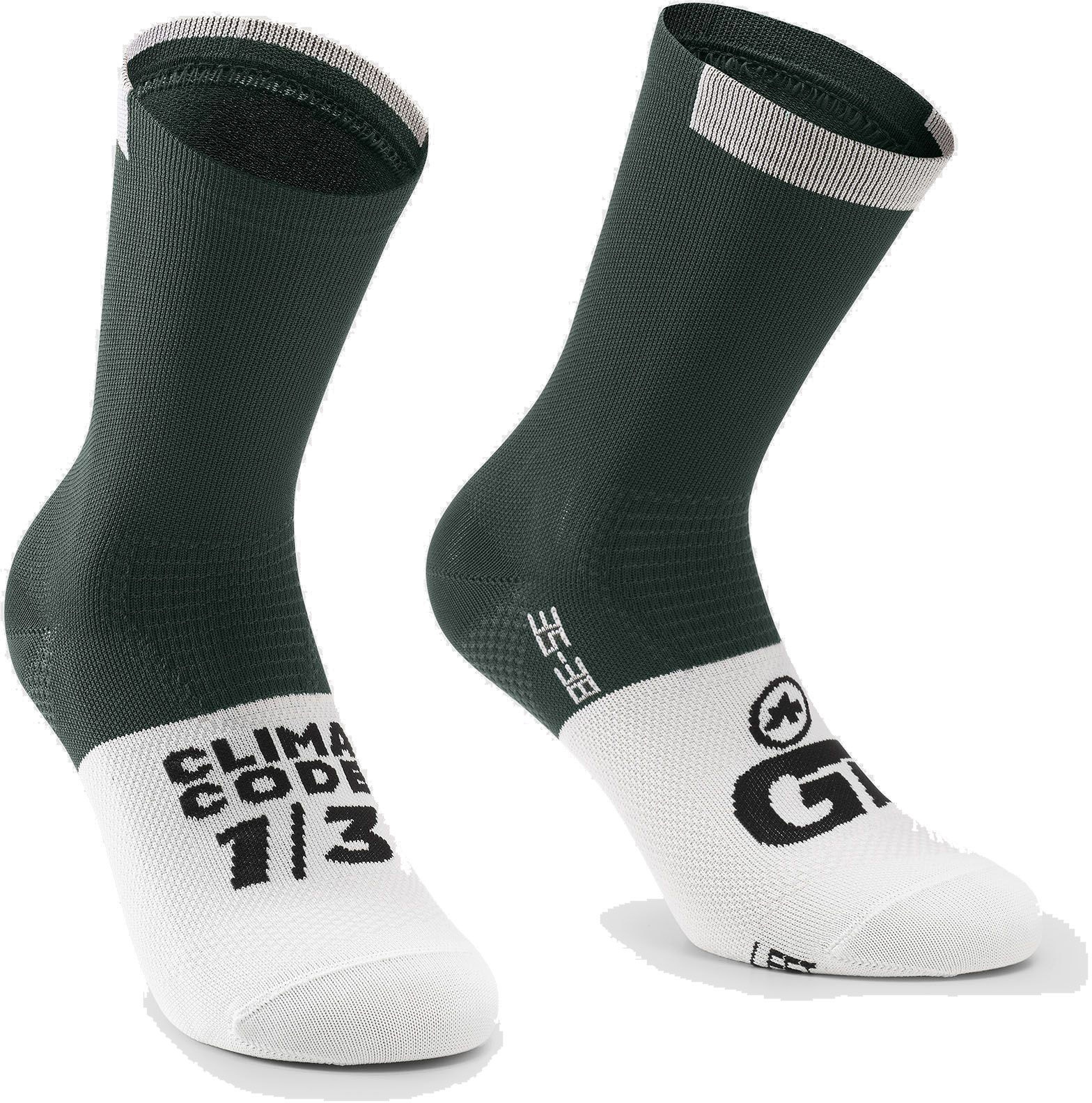 Assos GT Socks C2 - Grå/Hvid | cykelstrømpe