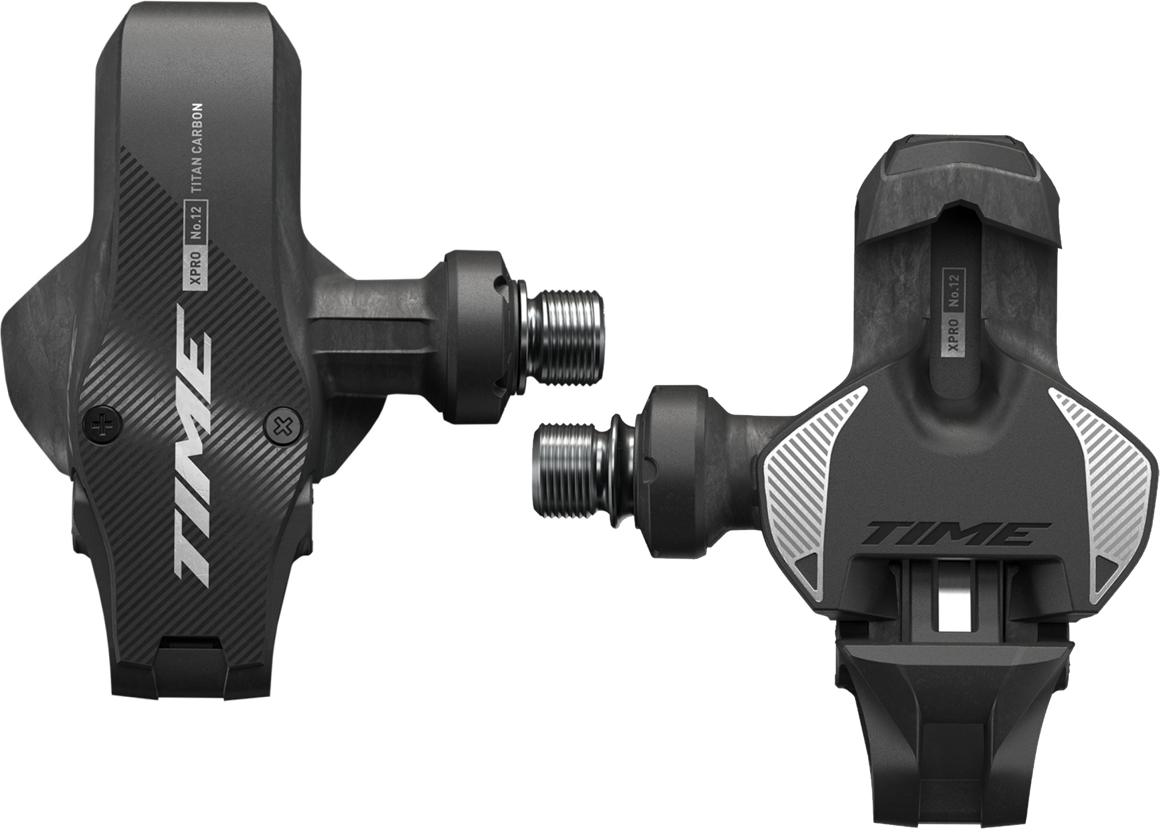 TIME XPRO 12 pedaler - Q-factor 51 mm, Titanium, Carbon - Sølv