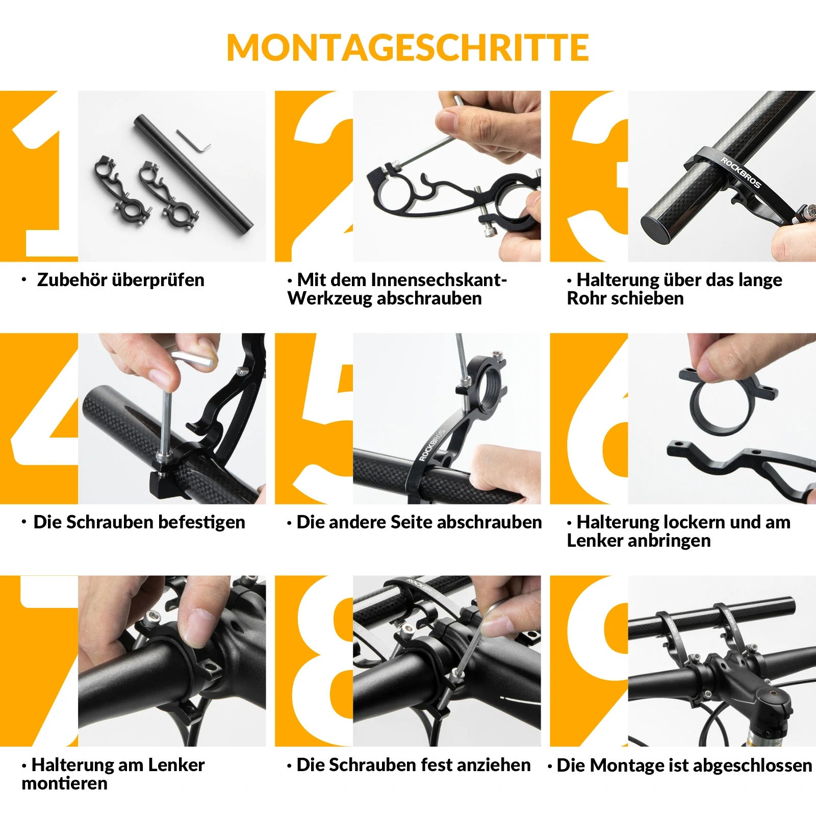 Tilbehør - Mobilholdere - RockBros Styrforlænger 25 cm til 20-32mm Styr