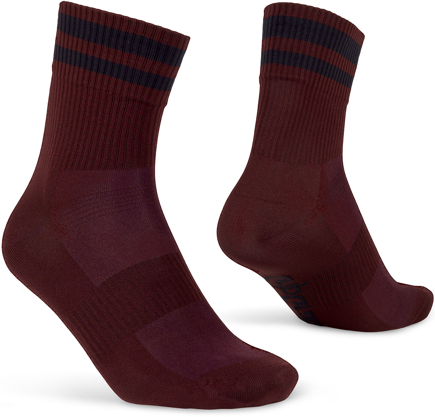 Se GripGrab Original Stripes Crew -Strømper - Dark red - Str. L (44/47) hos Cykelexperten.dk