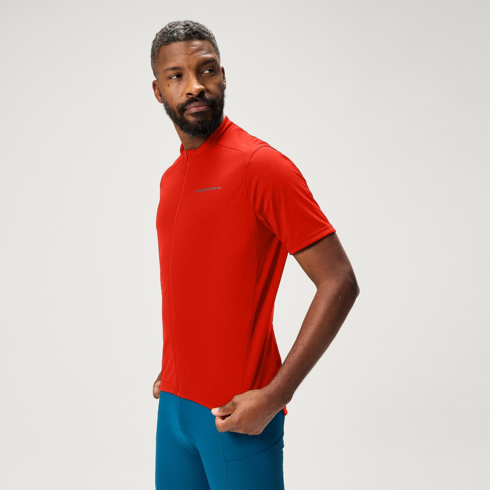 Beklædning - Cykeltrøjer - Endura Loop S/S Zipped Jersey - Flame Red