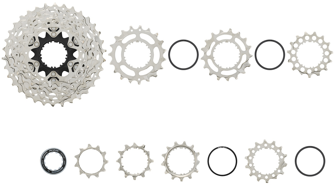 Reservedele - Kassette / krans / tandhjul - Shimano 105 CS-R7101 Kassette 12 speed 11-34T Sølv