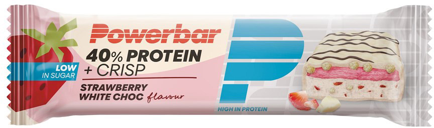 Powerbar Protein+ Crisp Bar med Jordbær & Hvid Chokolade 40g