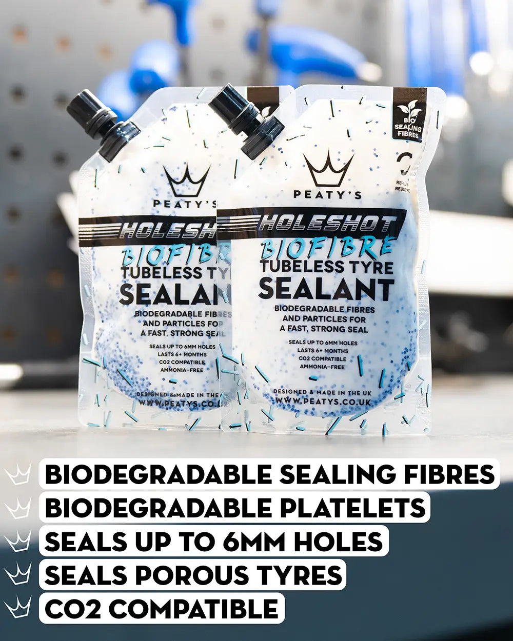 Reservedele - Tubeless - Peaty's Holeshot Tubeless Kit 32mm Enduro/DH