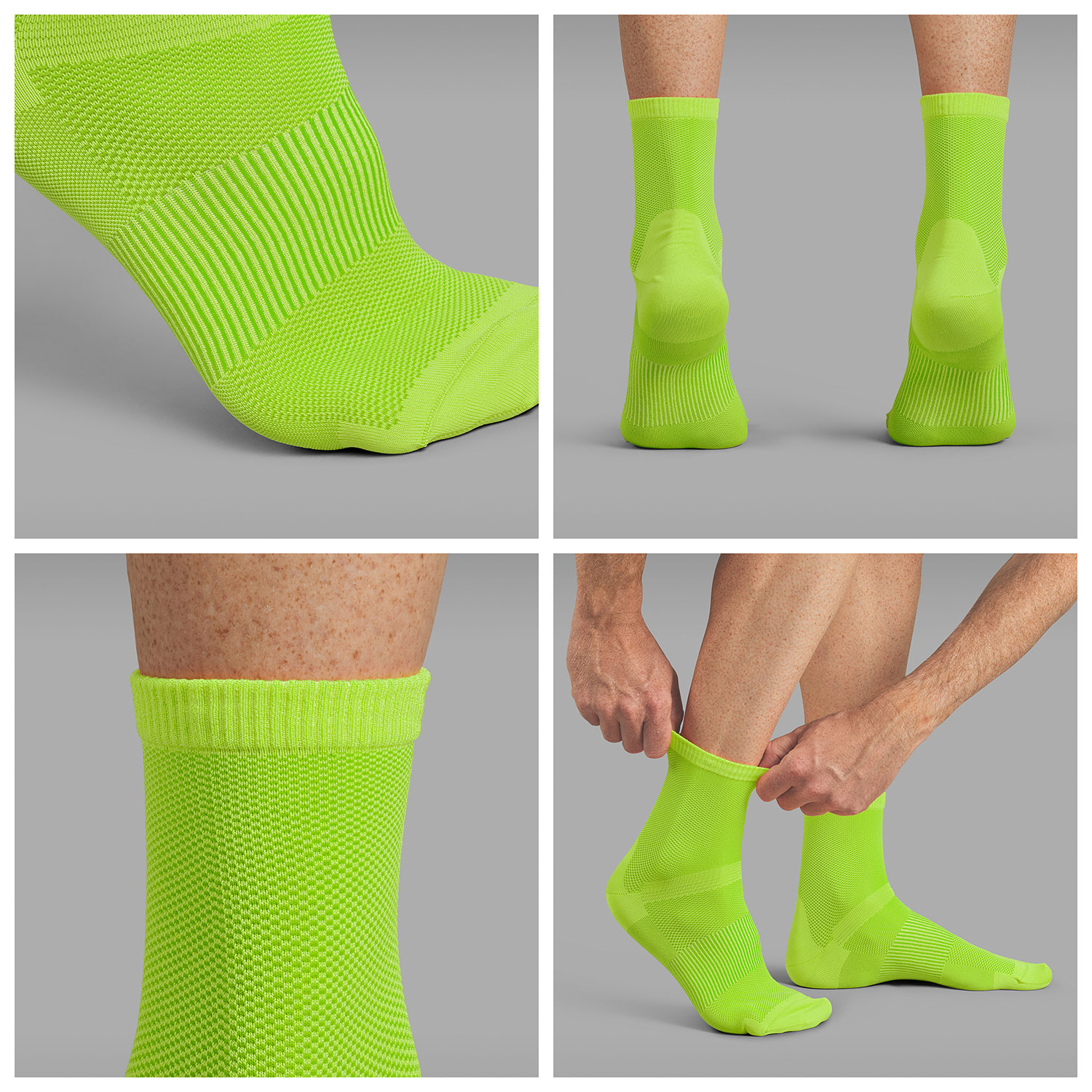 Beklædning - Sokker - GripGrab Lightweight Airflo Korte Sokker - Yellow Hi-Vis