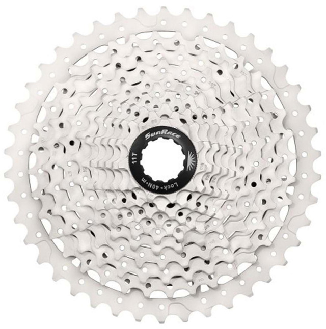 Sunrace CSMS3 Kassette 10 speed 11-46T MTB Metallic Sølv