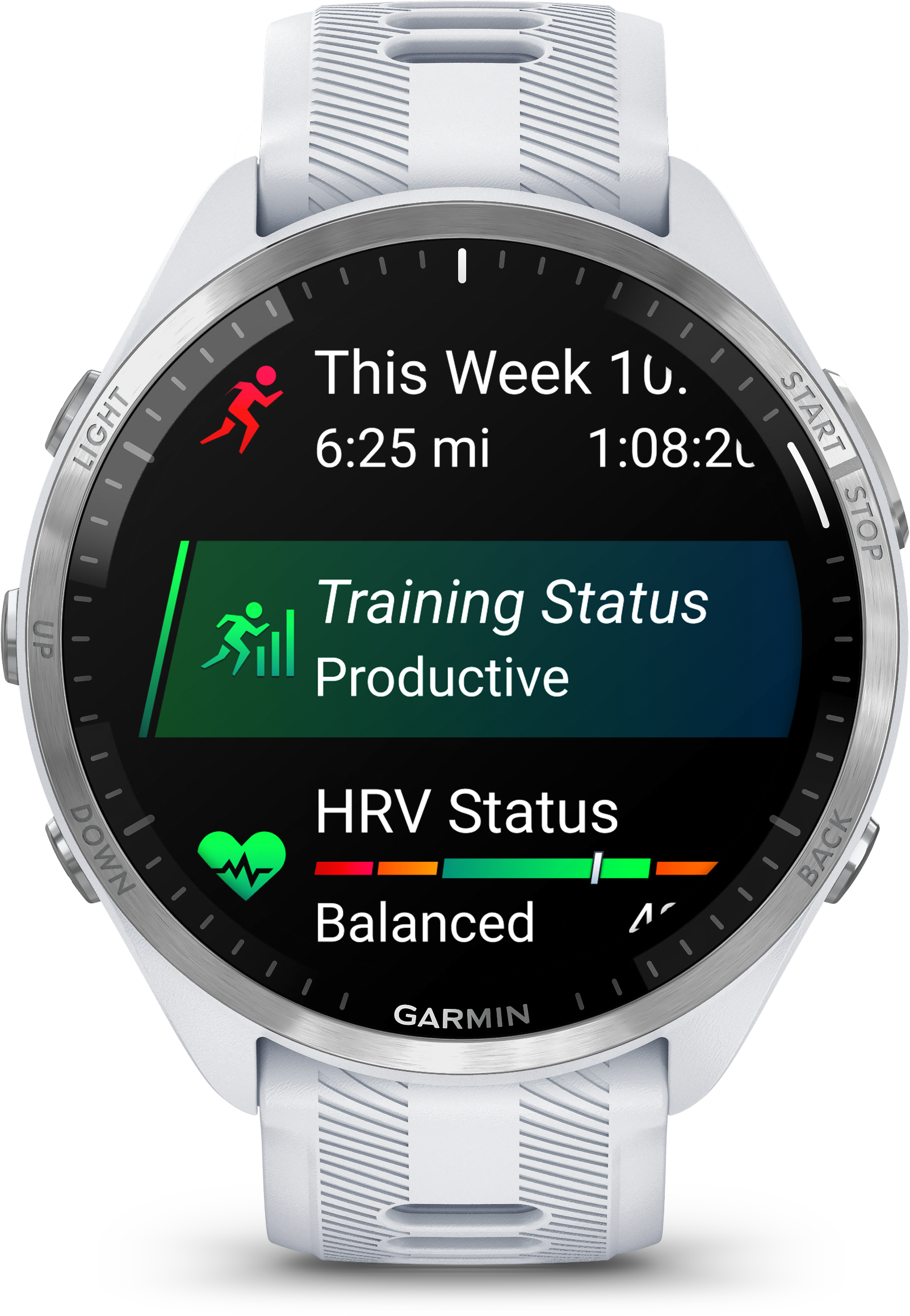 Brands - Garmin - Garmin Forerunner 965 - Titanium - Whitestone/Powder