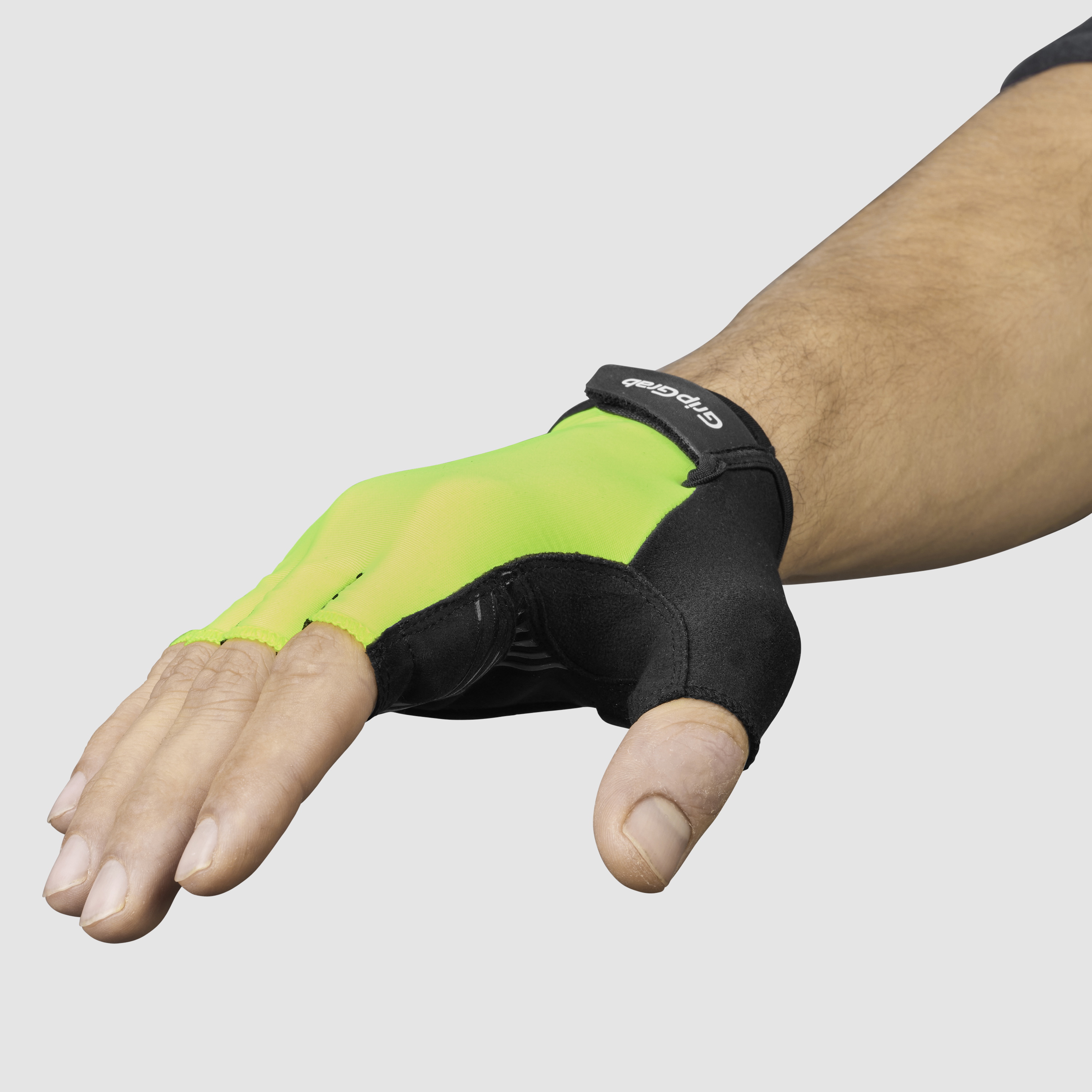 Beklædning - Cykelhandsker - GripGrab RIDE Polstret Kortfingret Sommerhandsker - Yellow Hi-Vis