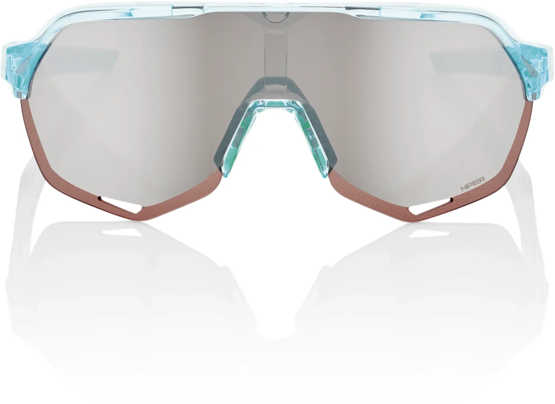 Beklædning - Cykelbriller - 100% S2 - Polished Translucent Mint - HiPER Silver Mirror Lens