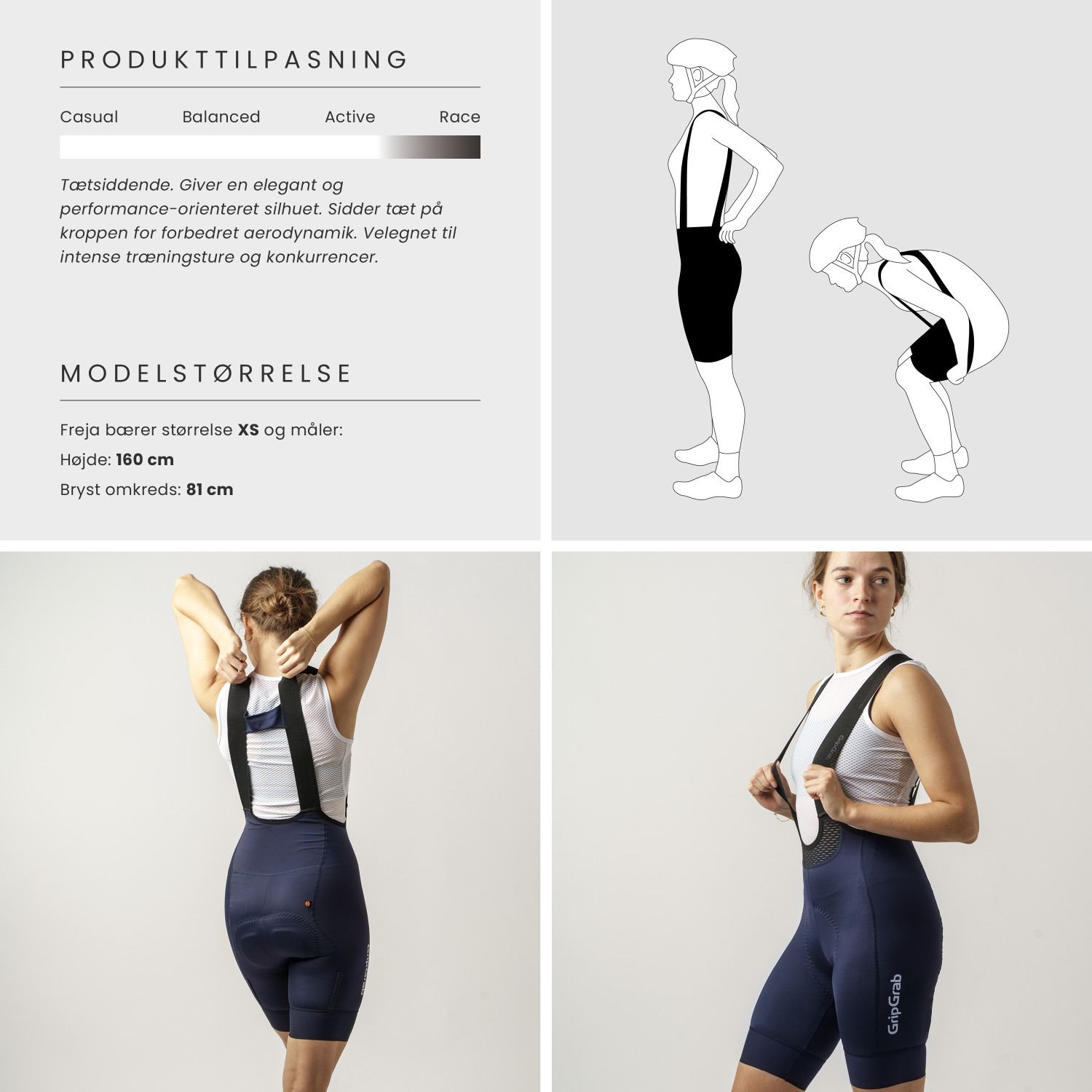 Beklædning - Cykelbukser - GripGrab Women's PACR Bibshorts - Navy Blue