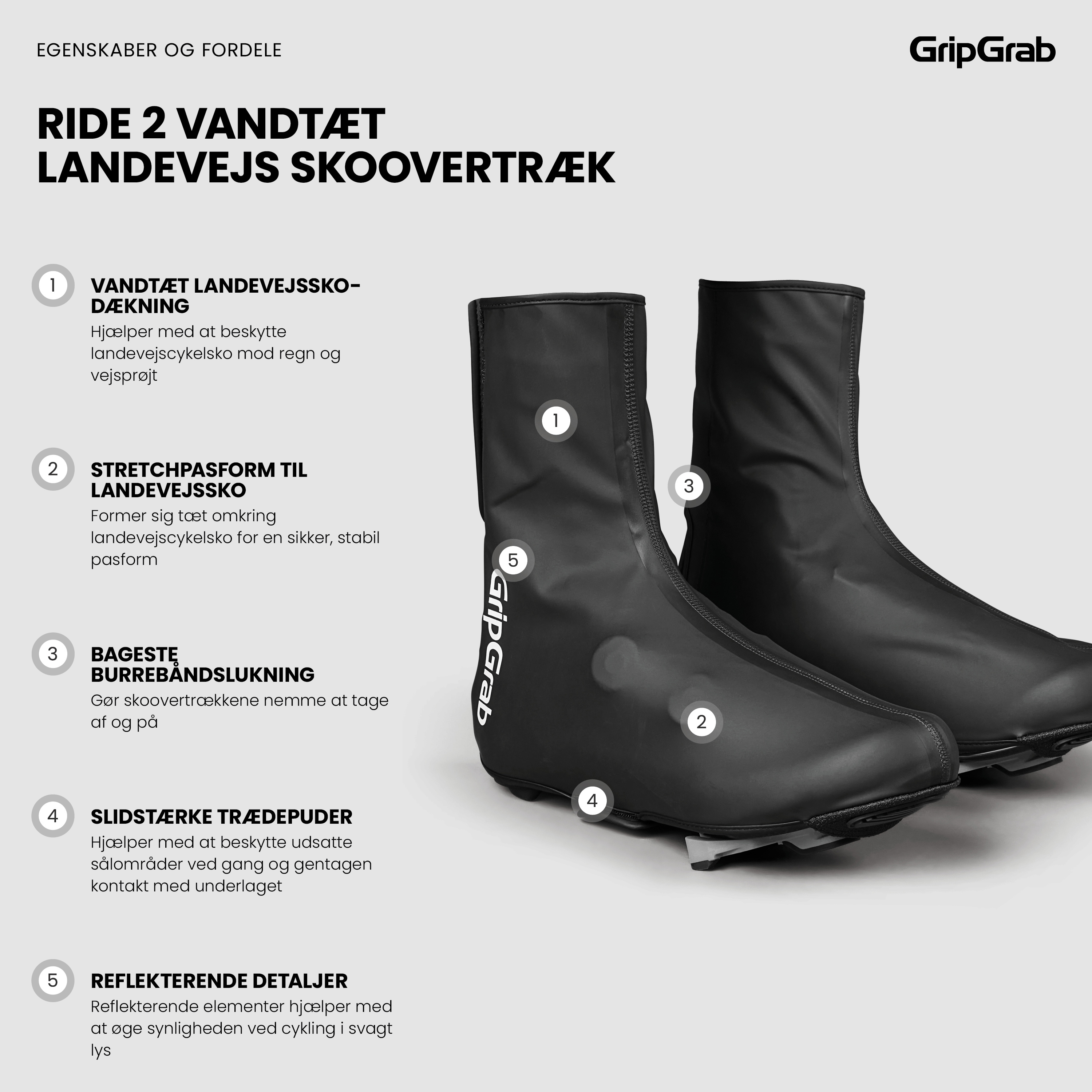 Beklædning - Skoovertræk - GripGrab RIDE 2 Vandtæt Landevejs Skoovertræk - Black